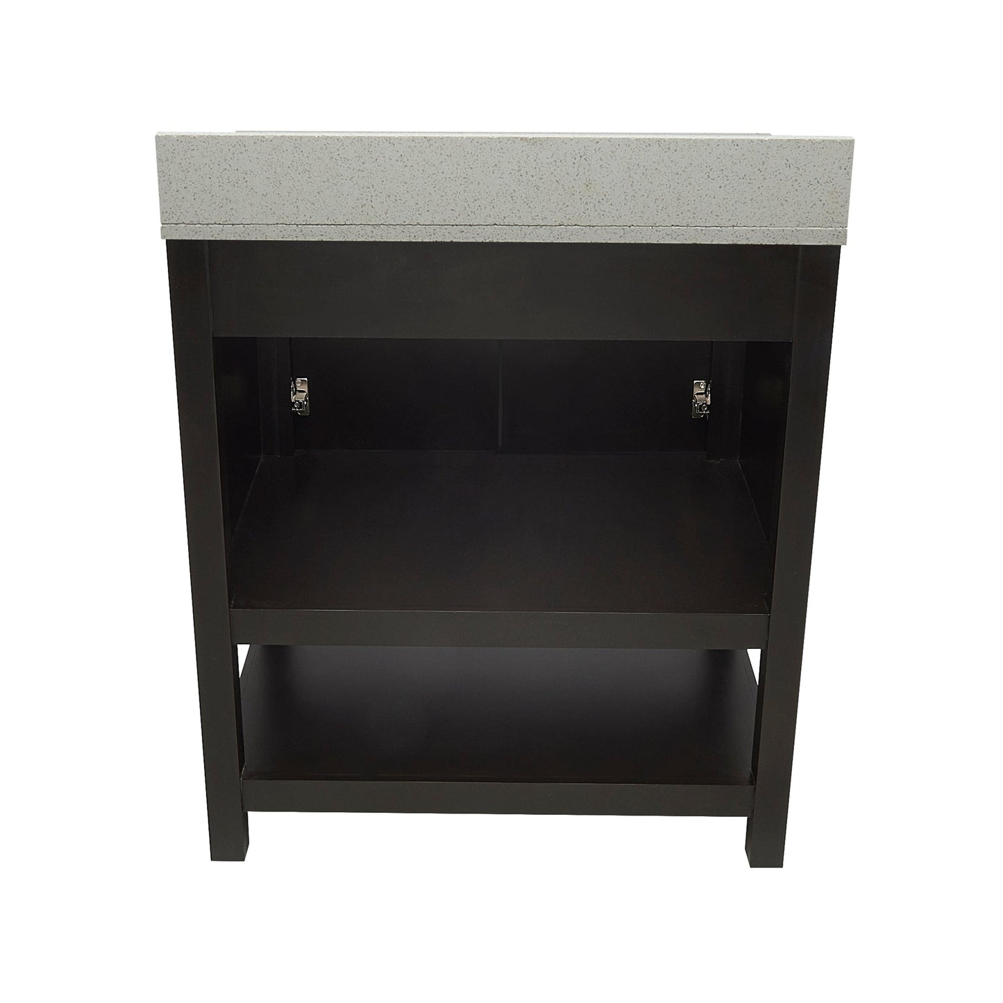 Ella's Bubbles Taos 31" Espresso Bathroom Vanity With Galaxy White Quartz Stone Top With Backsplash and Sink