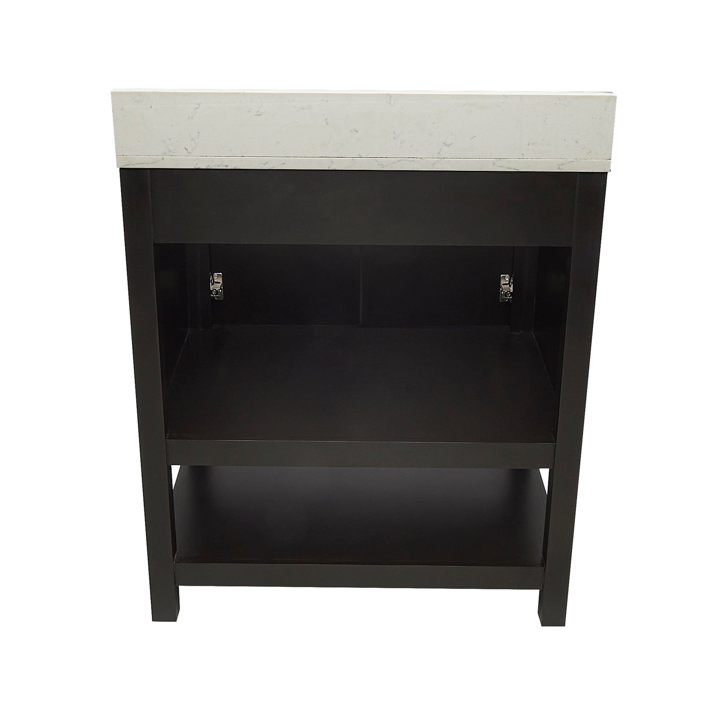 Ella's Bubbles Taos 31" Espresso Bathroom Vanity With Lyra White Quartz Stone Top With Backsplash and Sink