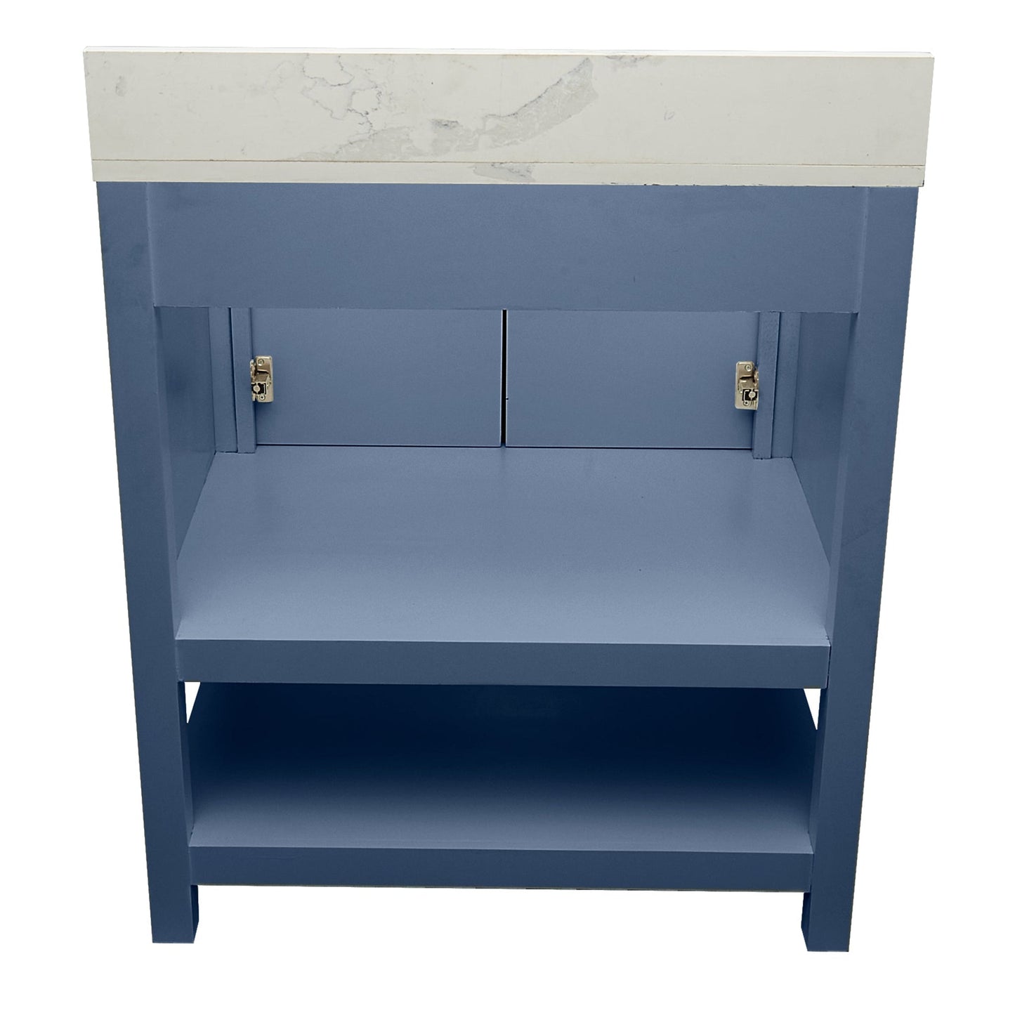 Ella's Bubbles Taos 31" Navy Blue Bathroom Vanity With Calacatta White Quartz Stone Top With Backsplash and Sink