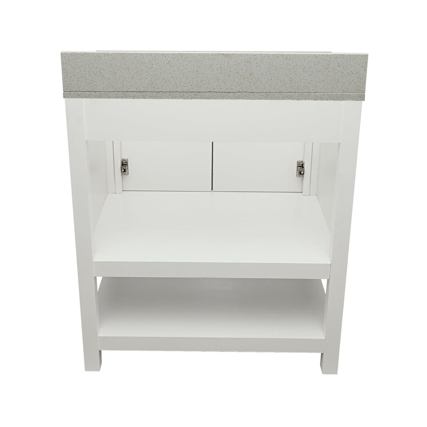 Ella's Bubbles Taos 31" White Bathroom Vanity With Galaxy White Quartz Stone Top With Backsplash and Sink