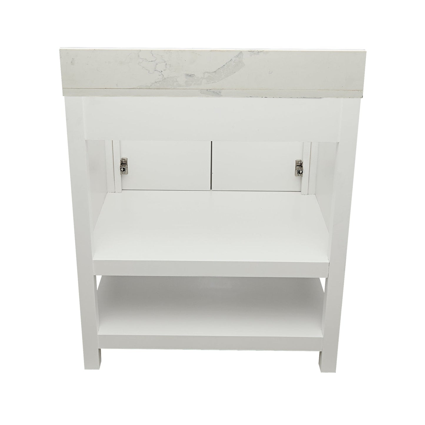 Ella's Bubbles Taos 31" White Bathroom Vanity With Lyra White Quartz Stone Top With Backsplash and Sink