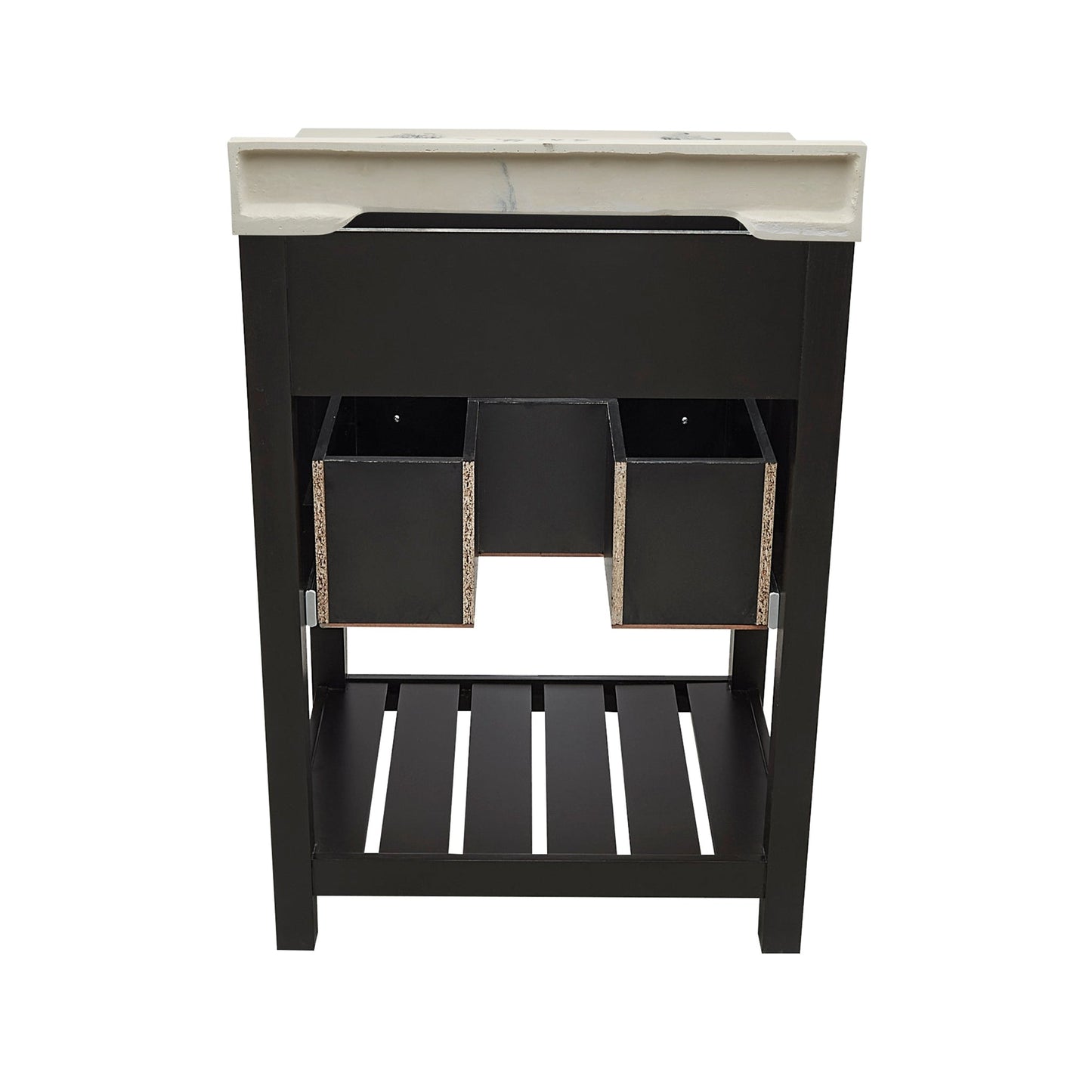 Ella's Bubbles Tremblant 25" Espresso Bathroom Vanity With Carrara White Cultured Marble Top With Backsplash and Sink