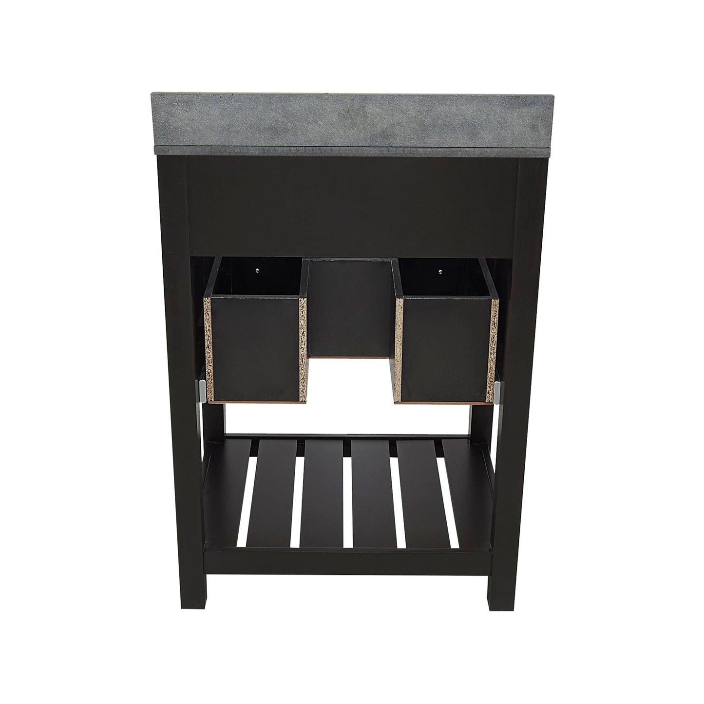Ella's Bubbles Tremblant 25" Espresso Bathroom Vanity With Galaxy Black Quartz Stone Top With Backsplash and Sink