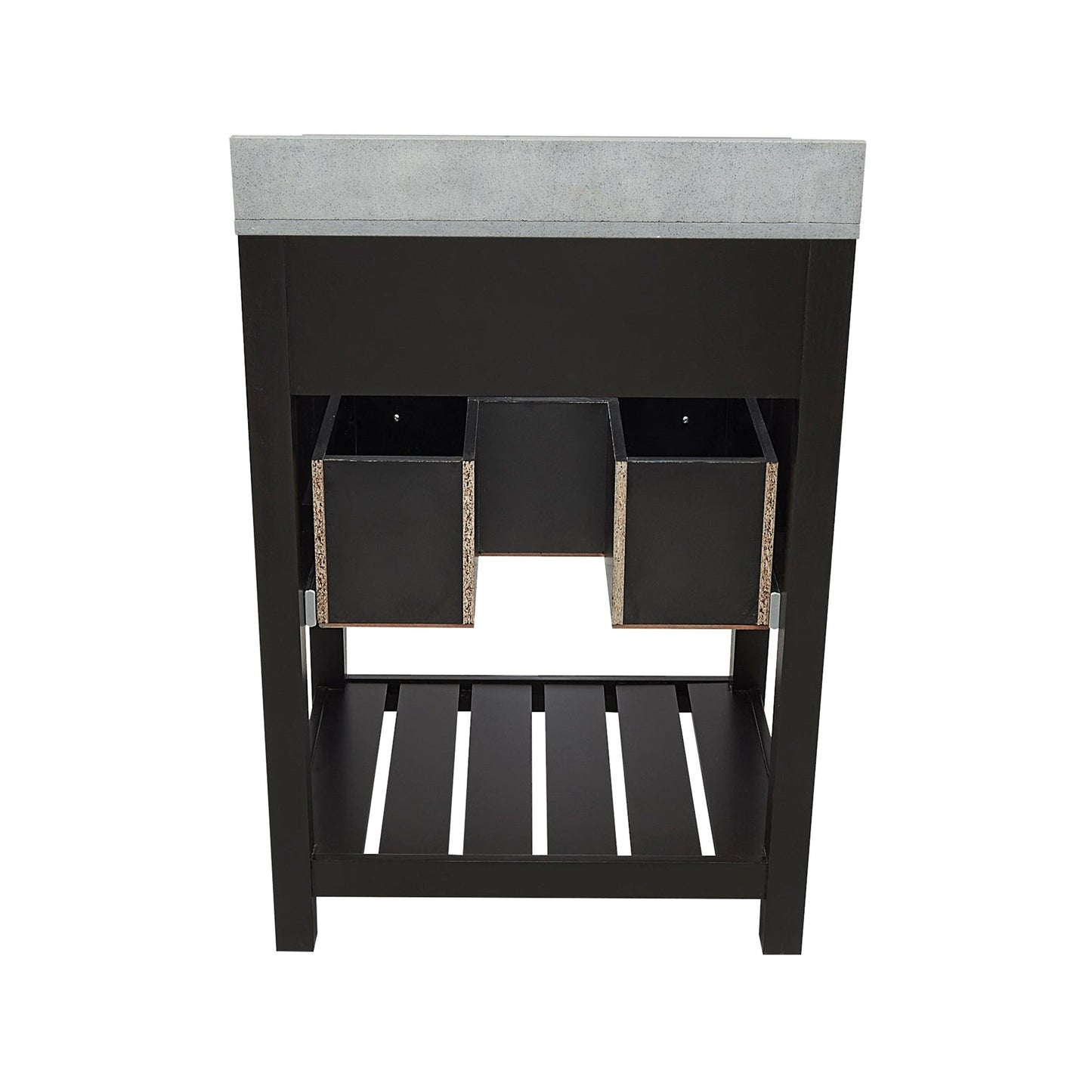Ella's Bubbles Tremblant 25" Espresso Bathroom Vanity With Galaxy Gray Quartz Stone Top With Backsplash and Sink