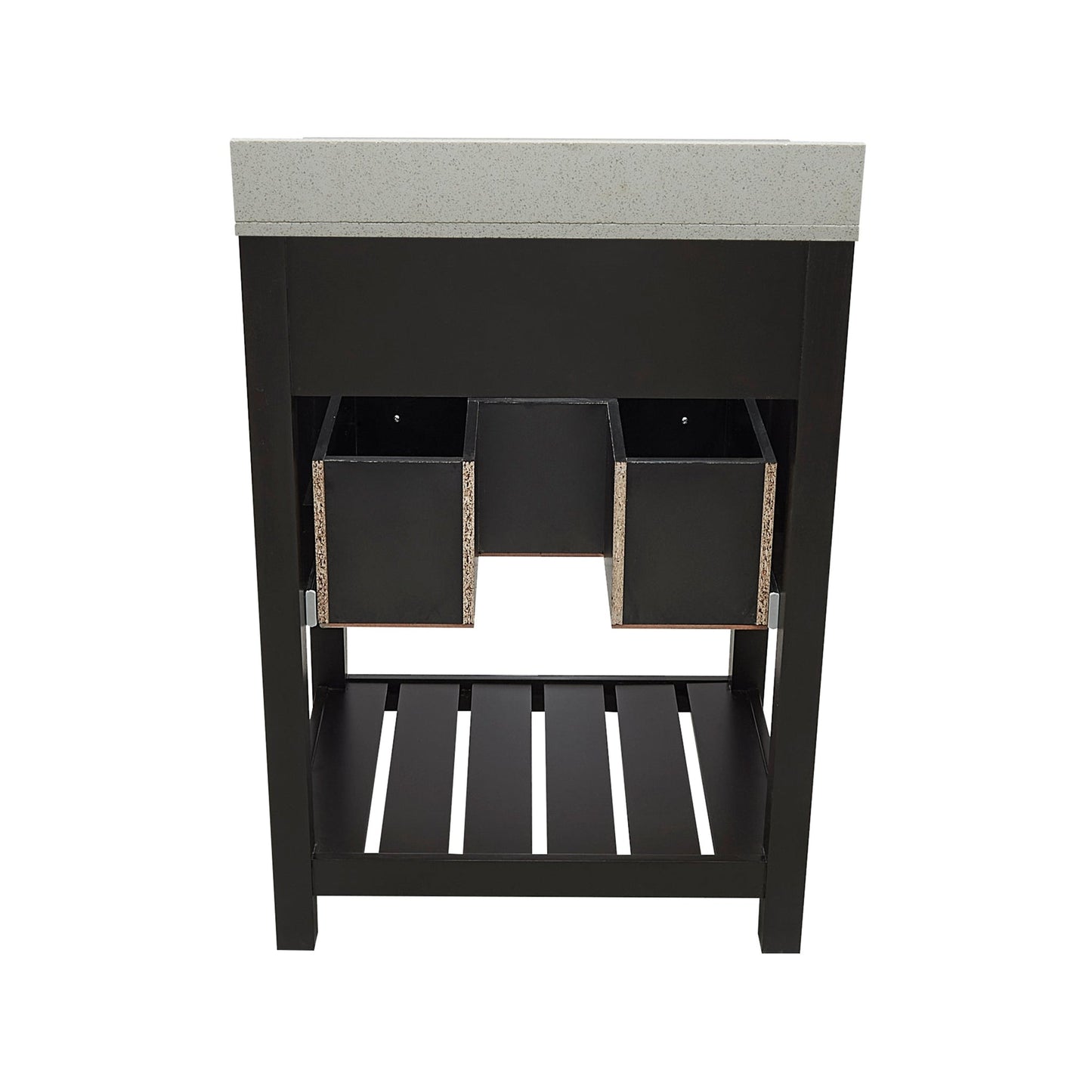 Ella's Bubbles Tremblant 25" Espresso Bathroom Vanity With Galaxy White Quartz Stone Top With Backsplash and Sink