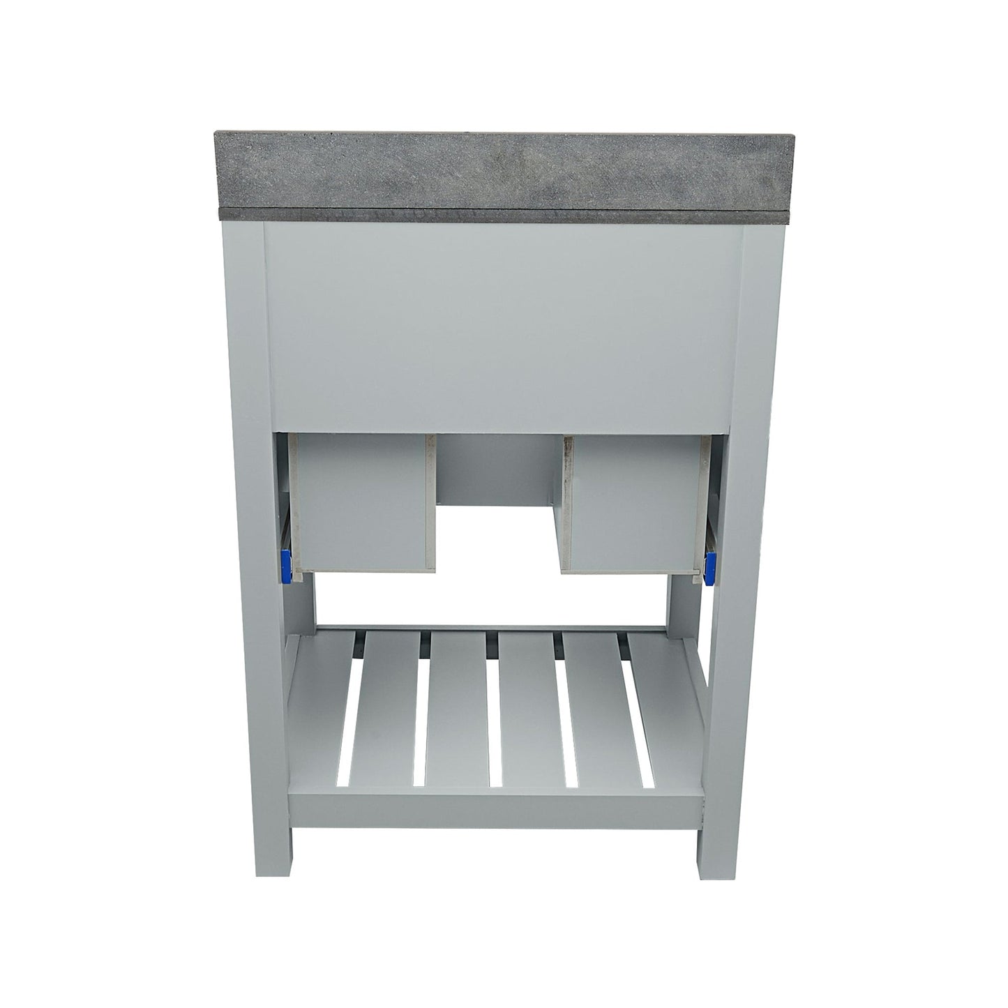 Ella's Bubbles Tremblant 25" Gray Bathroom Vanity With Galaxy Black Quartz Stone Top With Backsplash and Sink