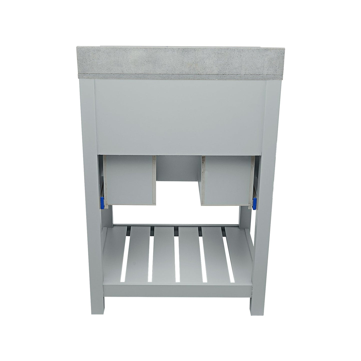 Ella's Bubbles Tremblant 25" Gray Bathroom Vanity With Galaxy Gray Quartz Stone Top With Backsplash and Sink