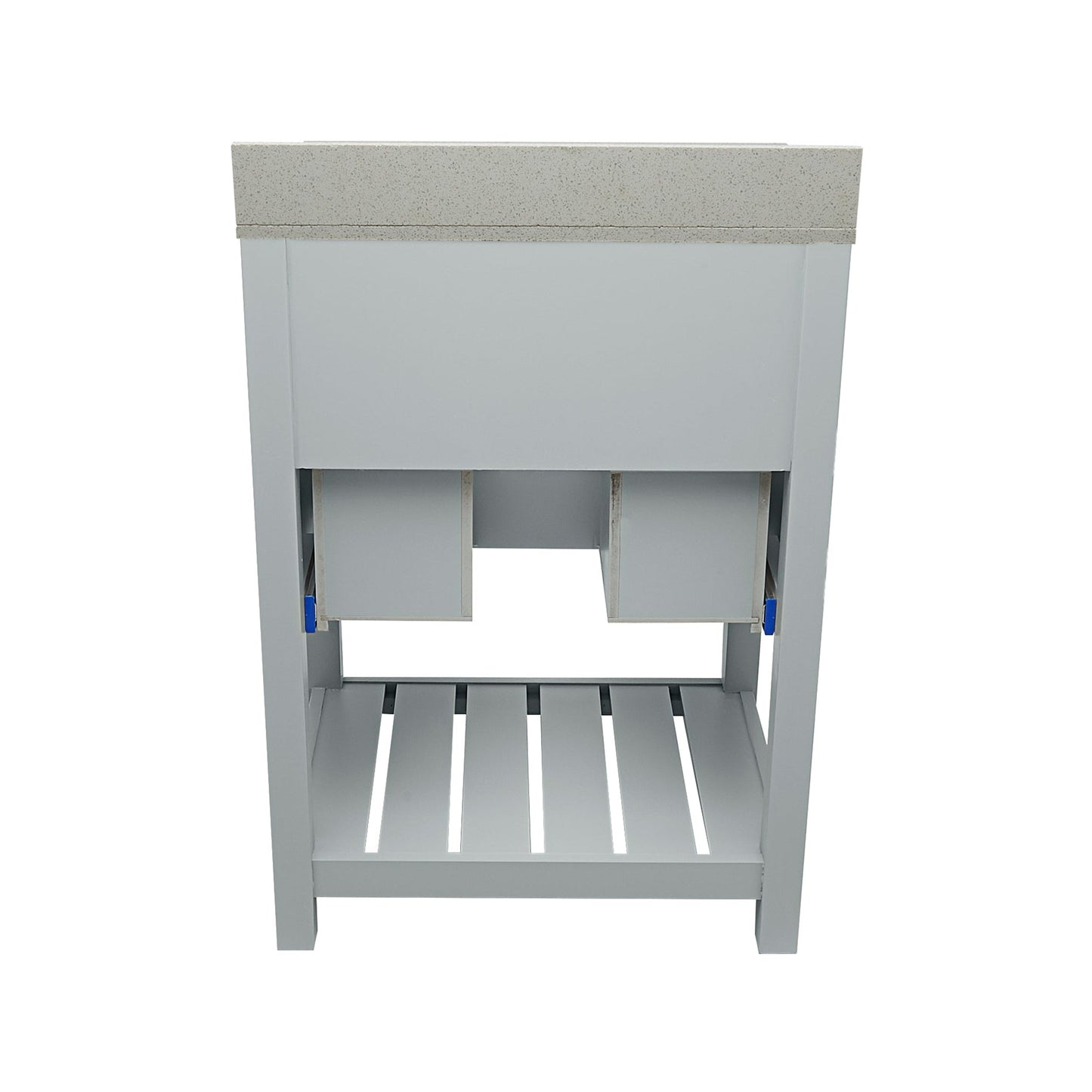 Ella's Bubbles Tremblant 25" Gray Bathroom Vanity With Galaxy White Quartz Stone Top With Backsplash and Sink