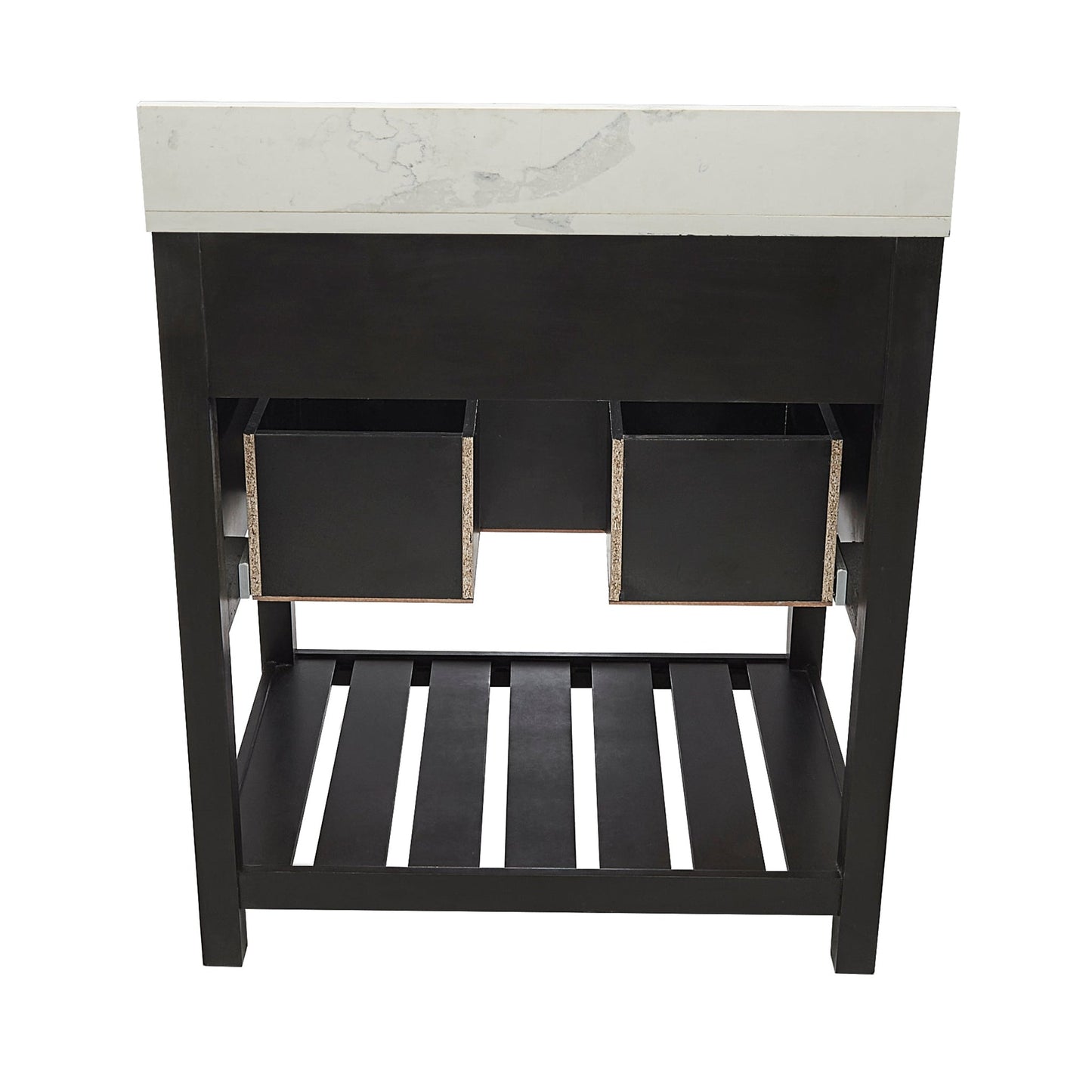 Ella's Bubbles Tremblant 31" Espresso Bathroom Vanity With Calacatta White Quartz Stone Top With Backsplash and Sink