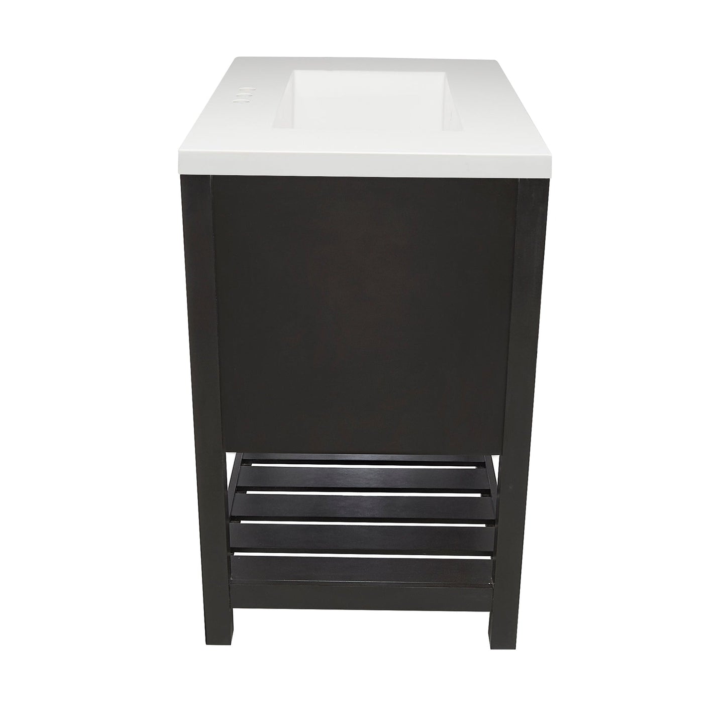 Ella's Bubbles Tremblant 31" Espresso Bathroom Vanity With White Cultured Marble Top and Sink