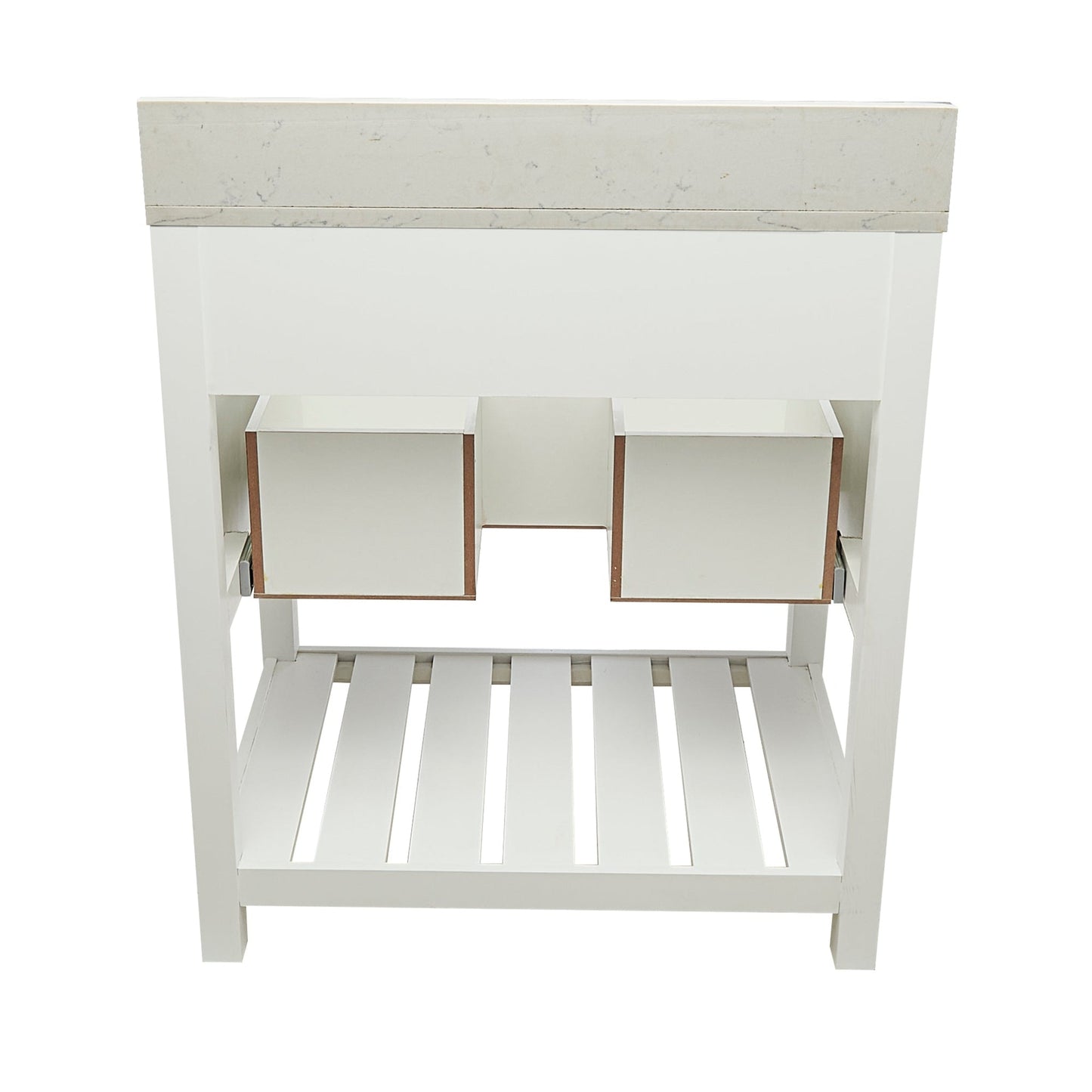 Ella's Bubbles Tremblant 31" White Bathroom Vanity With Lyra White Quartz Stone Top With Backsplash and Sink