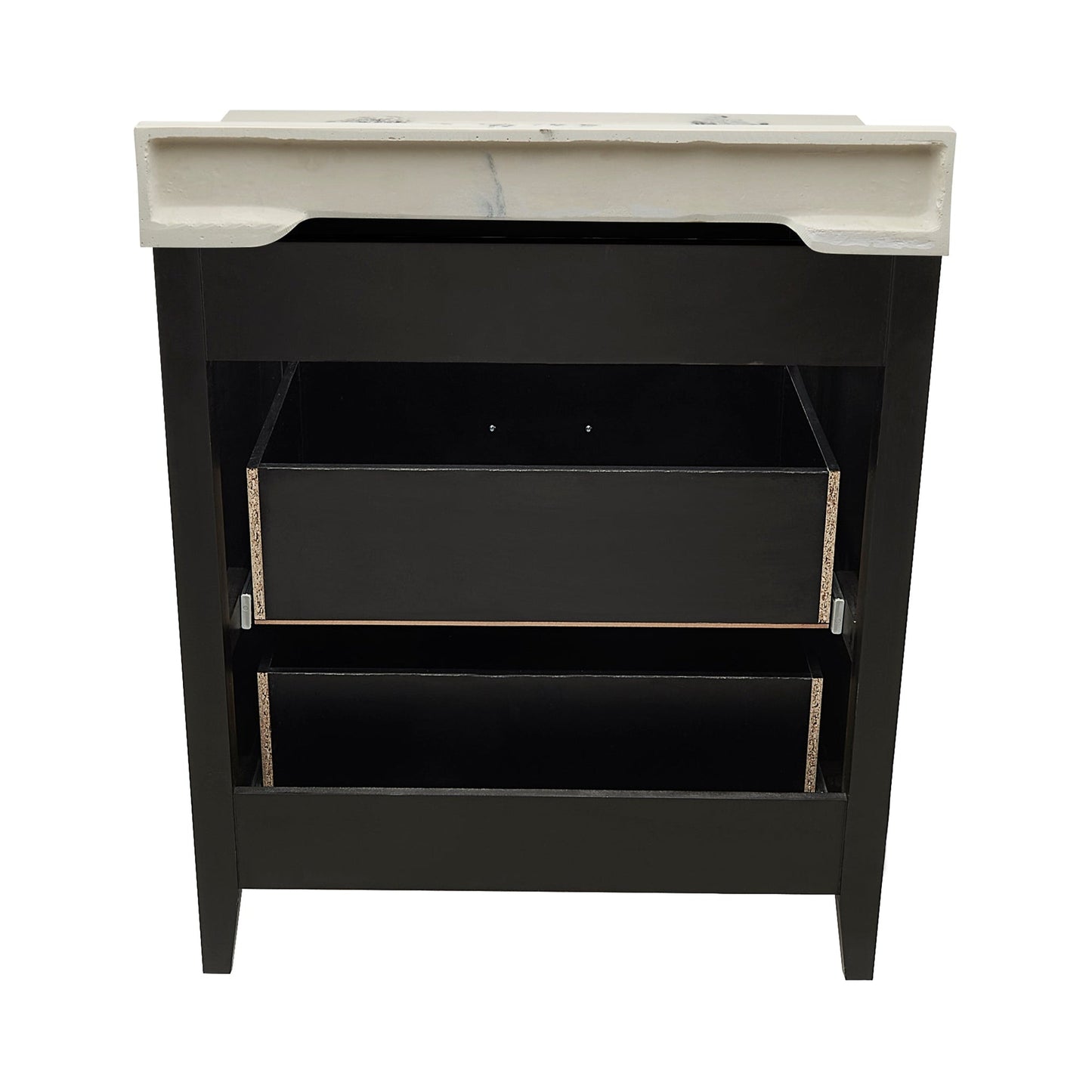 Ella's Bubbles Zermatt 31" Espresso Bathroom Vanity With Carrara White Cultured Marble Top With Backsplash and Sink