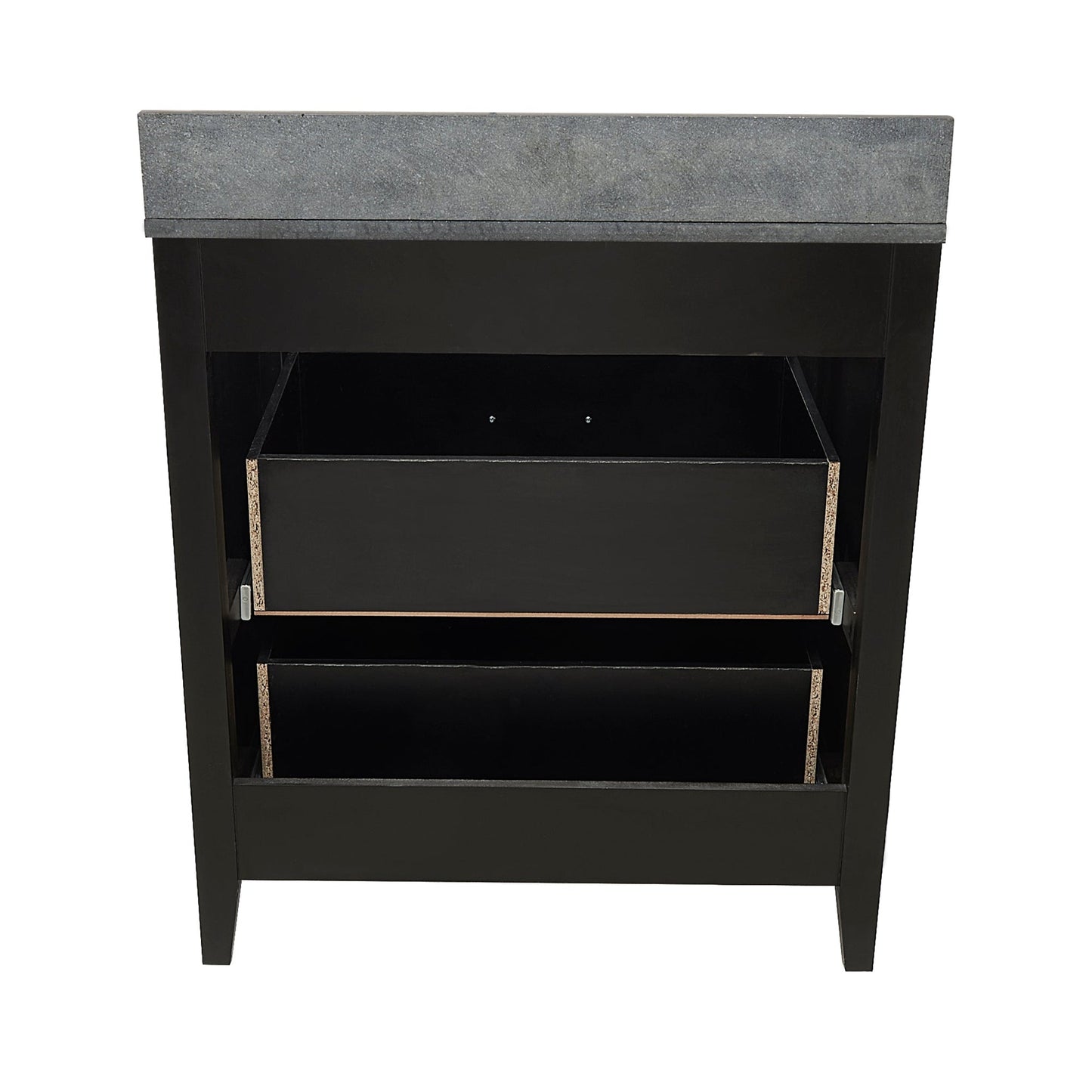 Ella's Bubbles Zermatt 31" Espresso Bathroom Vanity With Galaxy Black Quartz Stone Top With Backsplash and Sink