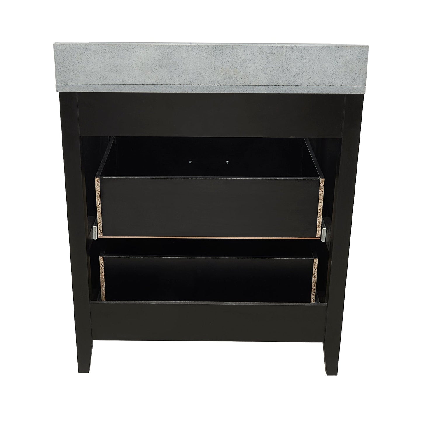 Ella's Bubbles Zermatt 31" Espresso Bathroom Vanity With Galaxy Gray Quartz Stone Top With Backsplash and Sink