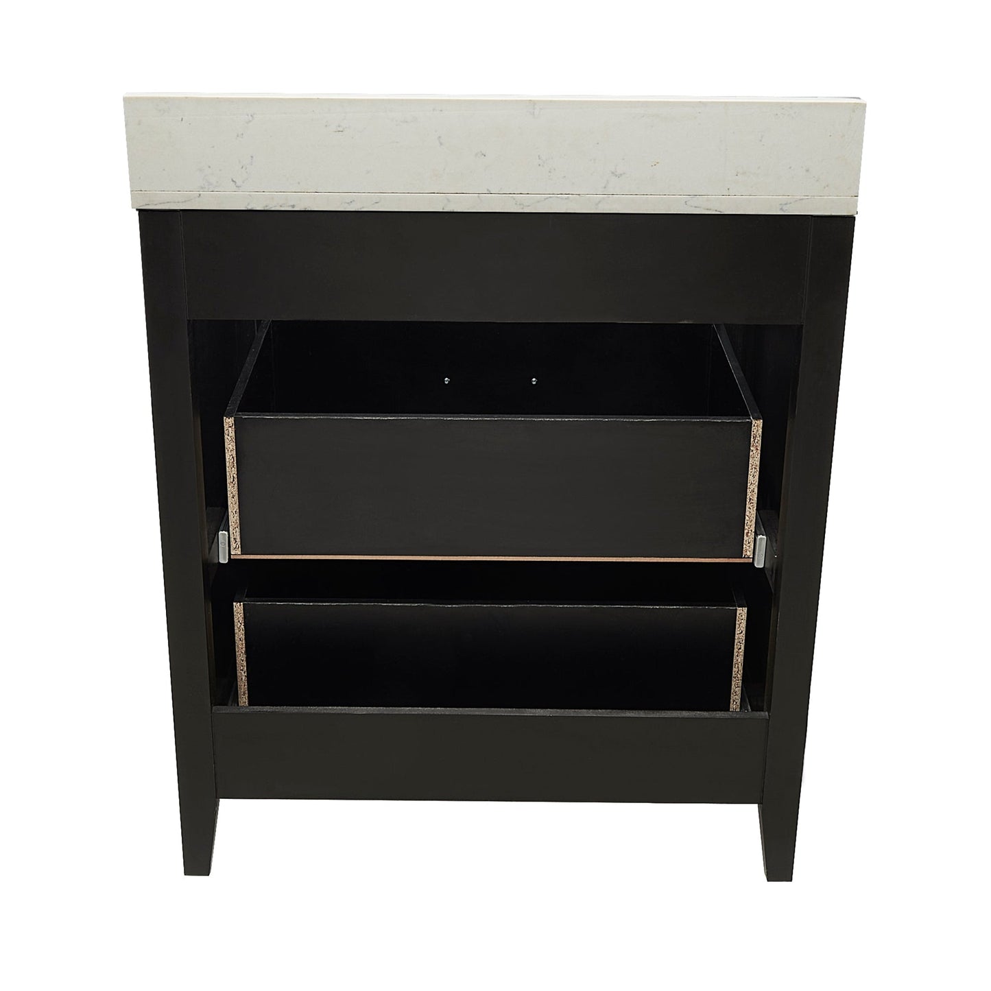 Ella's Bubbles Zermatt 31" Espresso Bathroom Vanity With Lyra White Quartz Stone Top With Backsplash and Sink