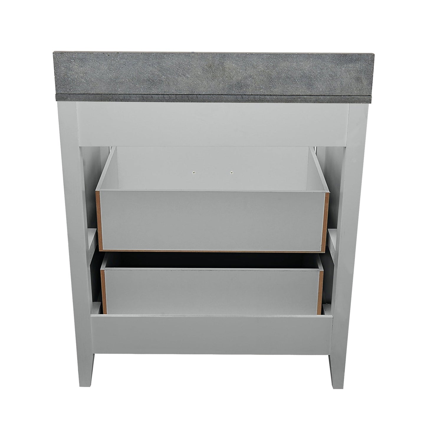 Ella's Bubbles Zermatt 31" Gray Bathroom Vanity With Galaxy Black Quartz Stone Top With Backsplash and Sink