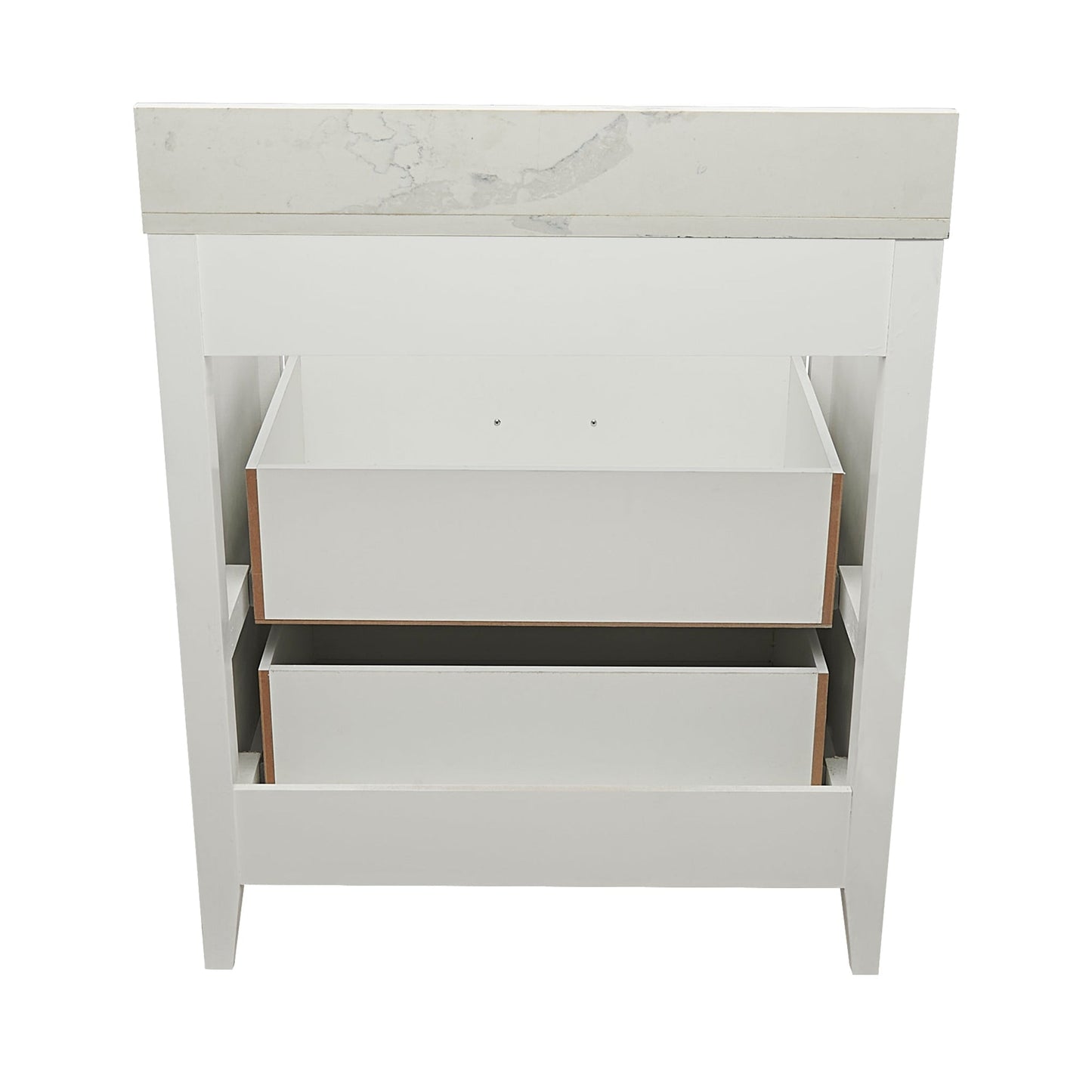 Ella's Bubbles Zermatt 31" White Bathroom Vanity With Calacatta White Quartz Stone Top With Backsplash and Sink