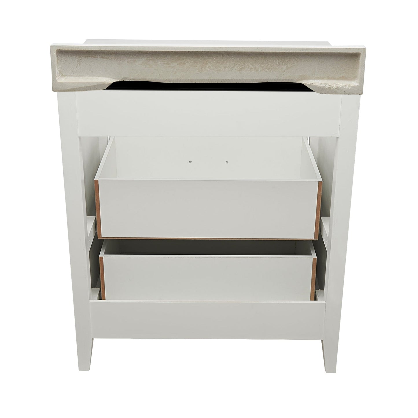 Ella's Bubbles Zermatt 31" White Bathroom Vanity With White Cultured Marble Top With White Backsplash and Sink