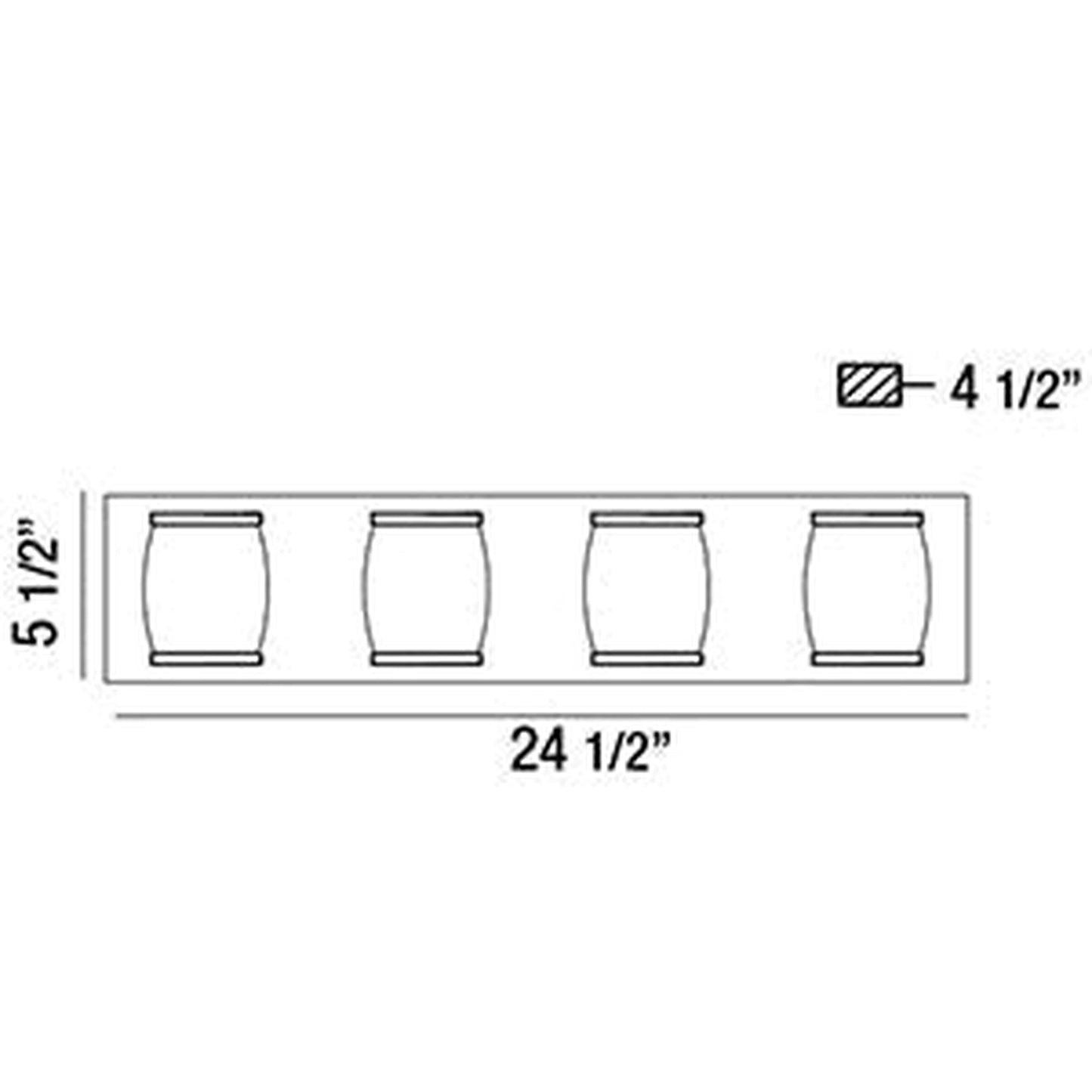 Eurofase Lighting Barile 25" 4-light Dimmable Halogen Bulb Chrome Bath Bar With Barrel Shaped Clear Glass Shades