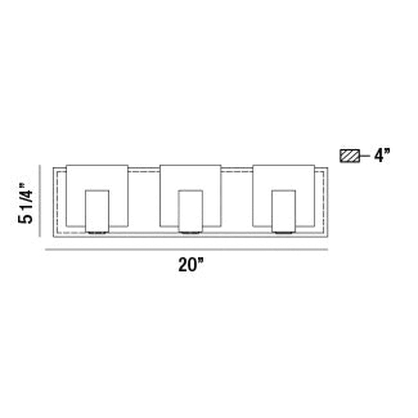Eurofase Lighting Canmore 20" 3-light Dimmable Integrated LED Black Bath Bar With Frosted Acrylic Shades