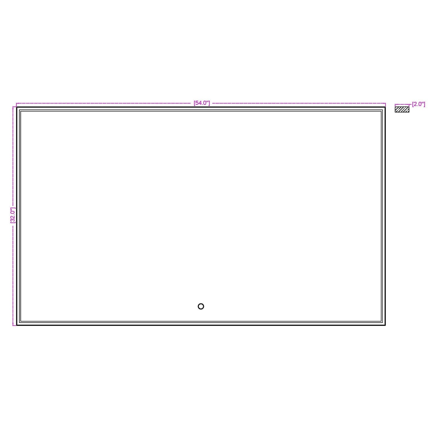 Eurofase Lighting Cerissa 54" x 32" Large Edge-Lit Integrated LED Rectangular Mirror With Gold Frame