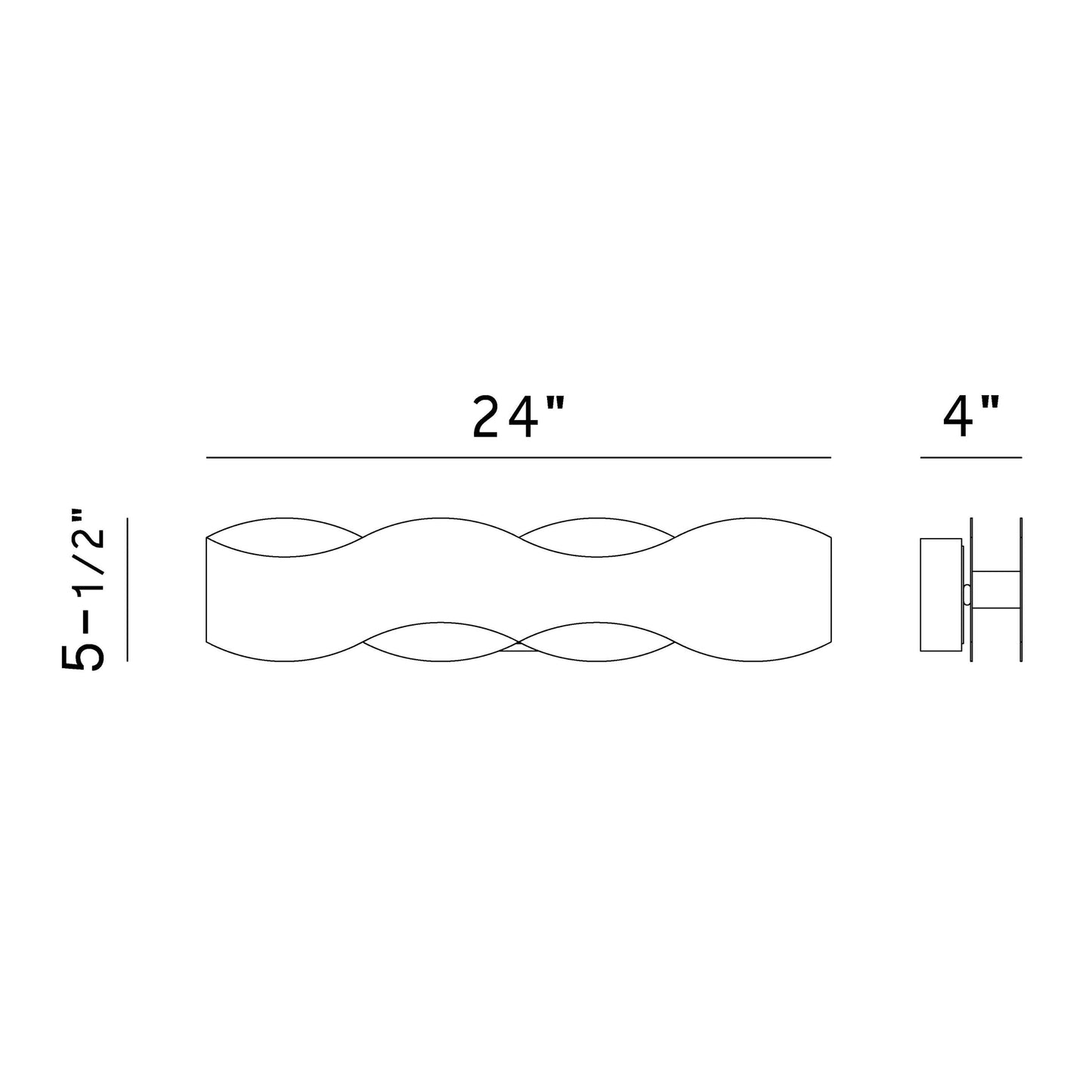 Eurofase Lighting Vaughan 24" Small Bronze Dimmable LED Metal Bath Bar With Bronze & Gold Wavy Metal Shade