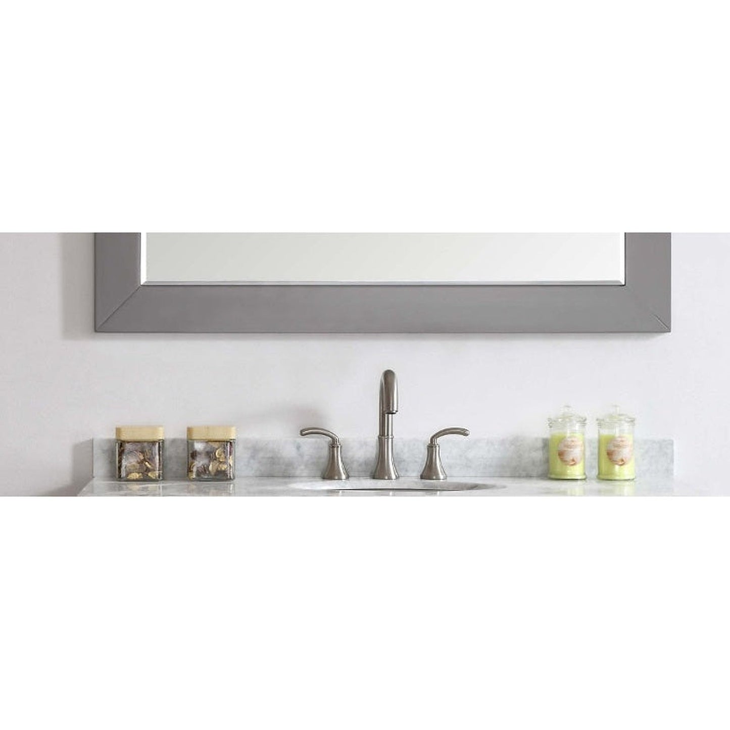 Eviva Aberdeen 48" x 30" Gray Framed Bathroom Wall-Mounted Mirror