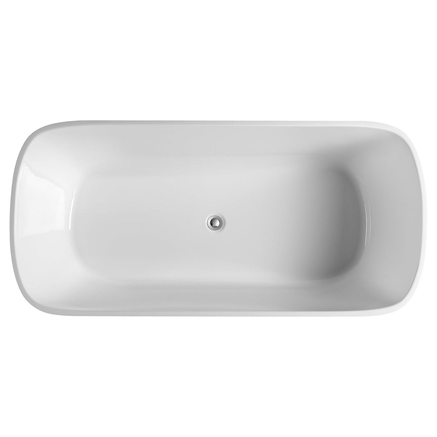 Eviva Aria 67" x 32" White Freestanding Rectangular Acrylic Soaking Bathtub