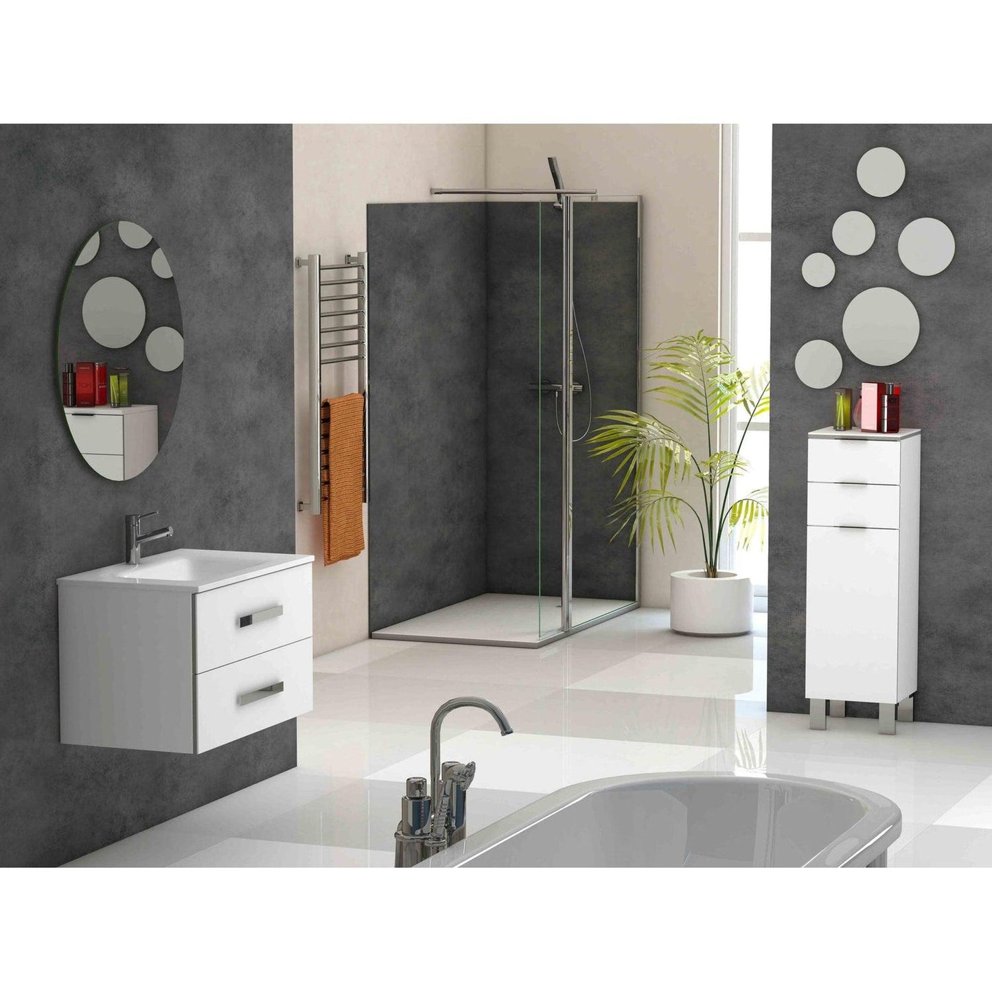 Eviva Astoria 32” x 25” White Wall-Mounted Bathroom Vanity With White Integrated Porcelain Sink