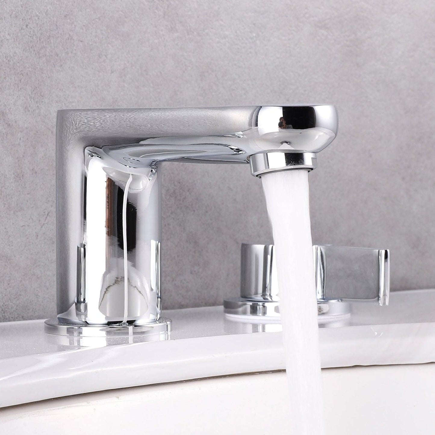 Eviva Curvy Chrome Widespread Bathroom Sink Faucet