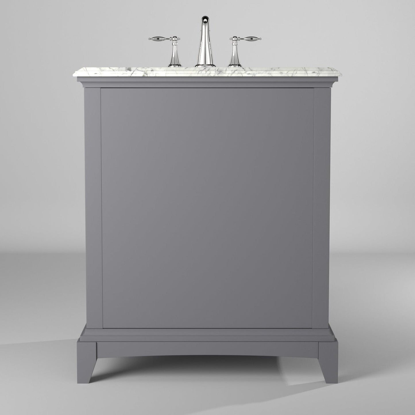 Eviva Elite Stamford 30" x 36" Gray Freestanding Bathroom Vanity With White Carrara Marble Countertop and Undermount Porcelain Sink