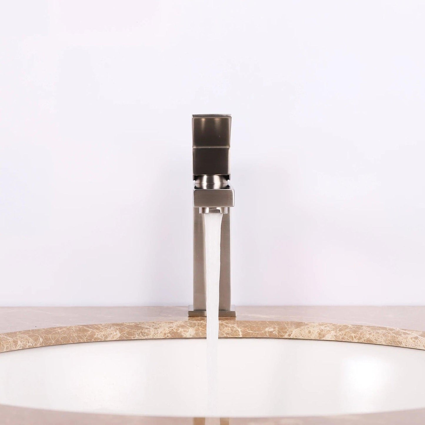 Eviva Ella Brushed Nickel Single Handle Bathroom Sink Faucet