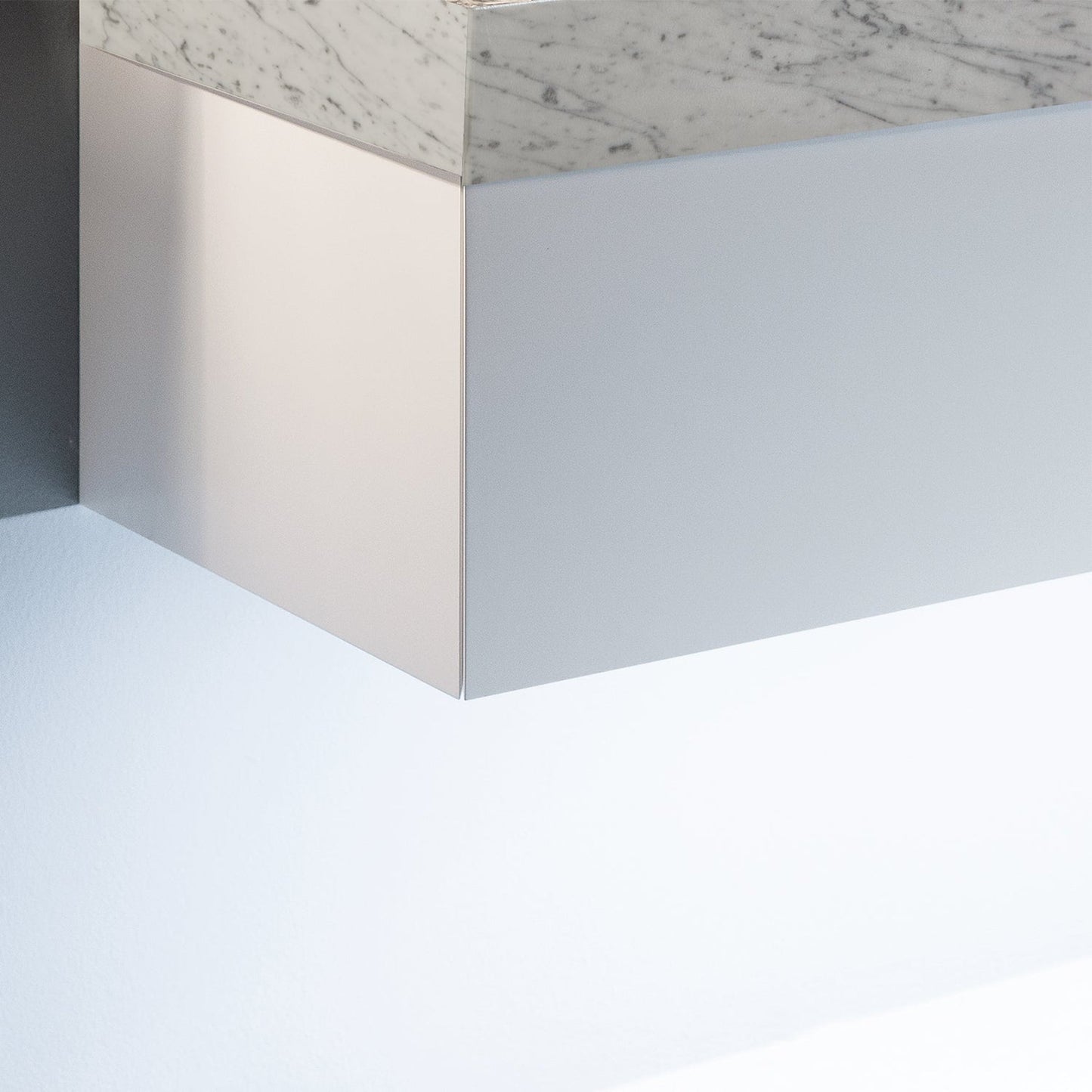 Eviva Fritti 36" x 20" White Wall-Mounted Bathroom Vanity With Carrara Marble Basin