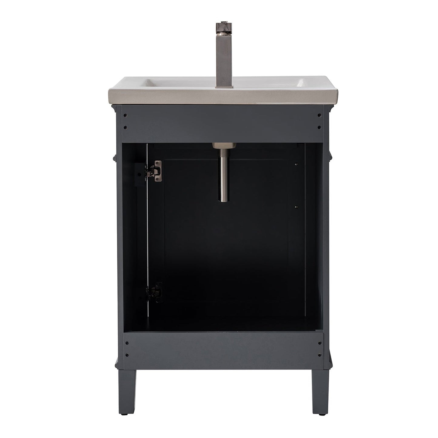 Eviva Garci 24" x 34" Dark Gray Freestanding Bathroom Vanity With Integrated Porcelain Sink
