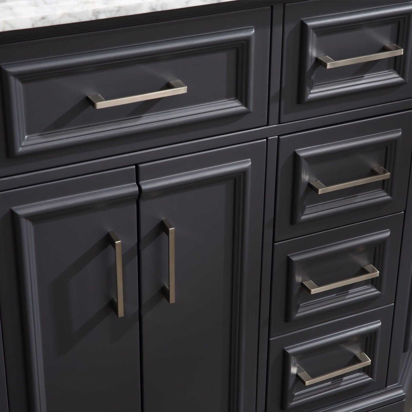 Eviva Glory 36" x 33" Dark Gray Bathroom Vanity With Carrara Marble Countertop and Single Porcelain Sink