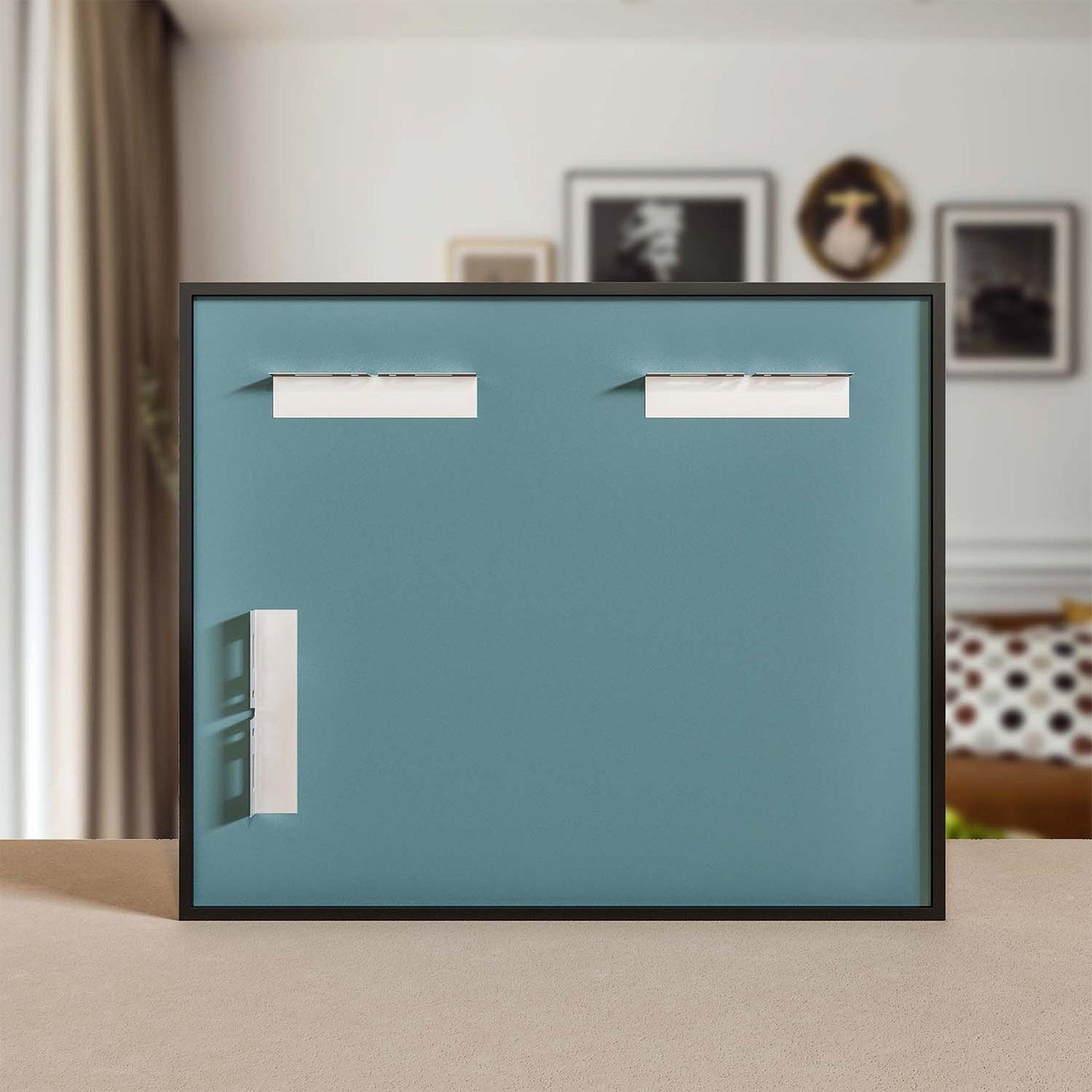 Eviva Modern 36" x 30" Black Framed Bathroom Wall-Mounted Mirror