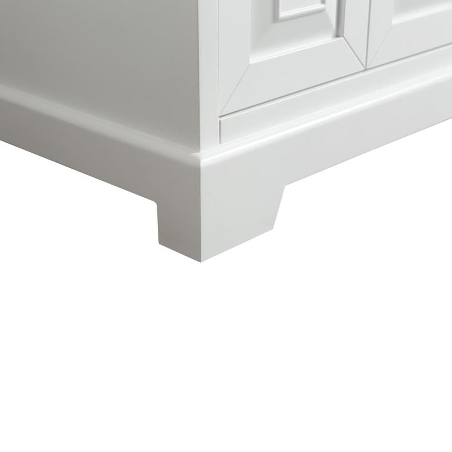 Eviva Monroe 60" x 34" White Bathroom Vanity With White Carrara Marble Countertop and Double Undermount Sink