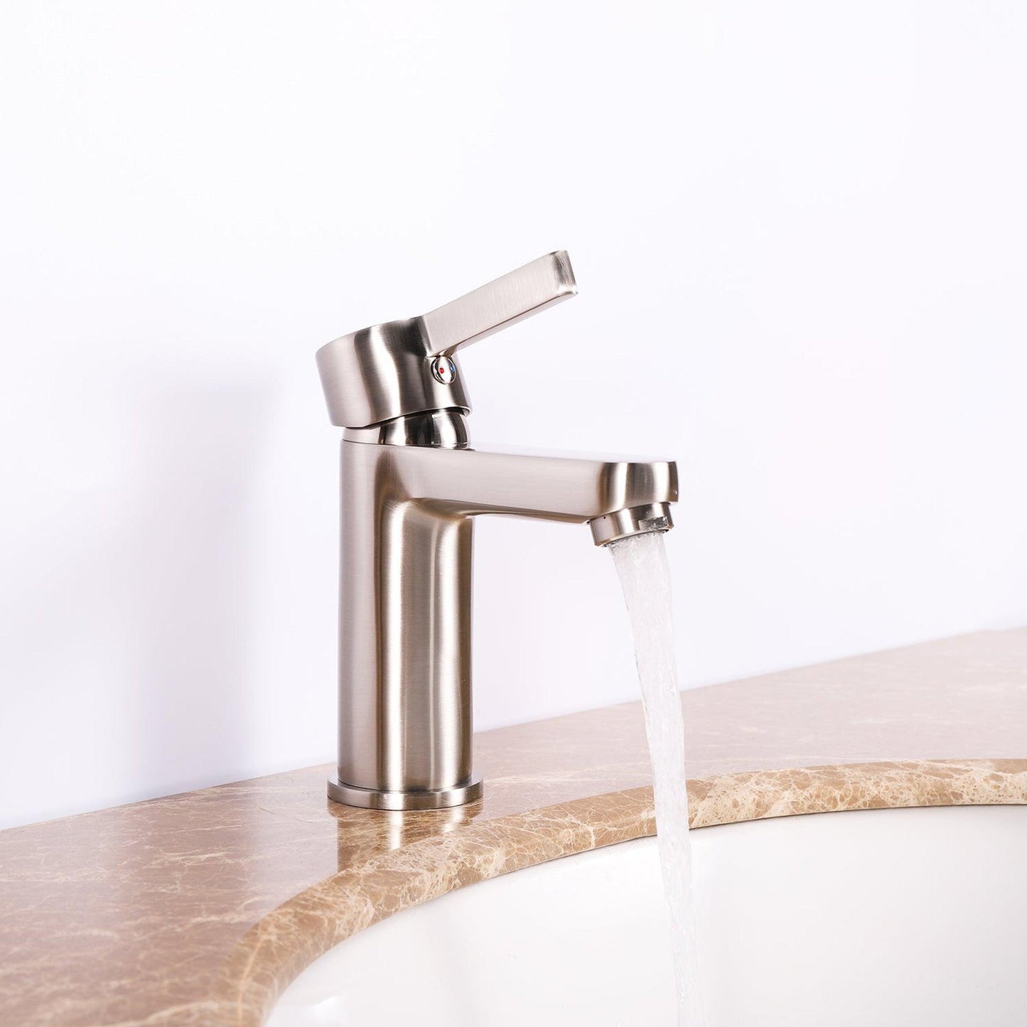 Eviva Silky Brushed Nickel Single Handle Bathroom Sink Faucet