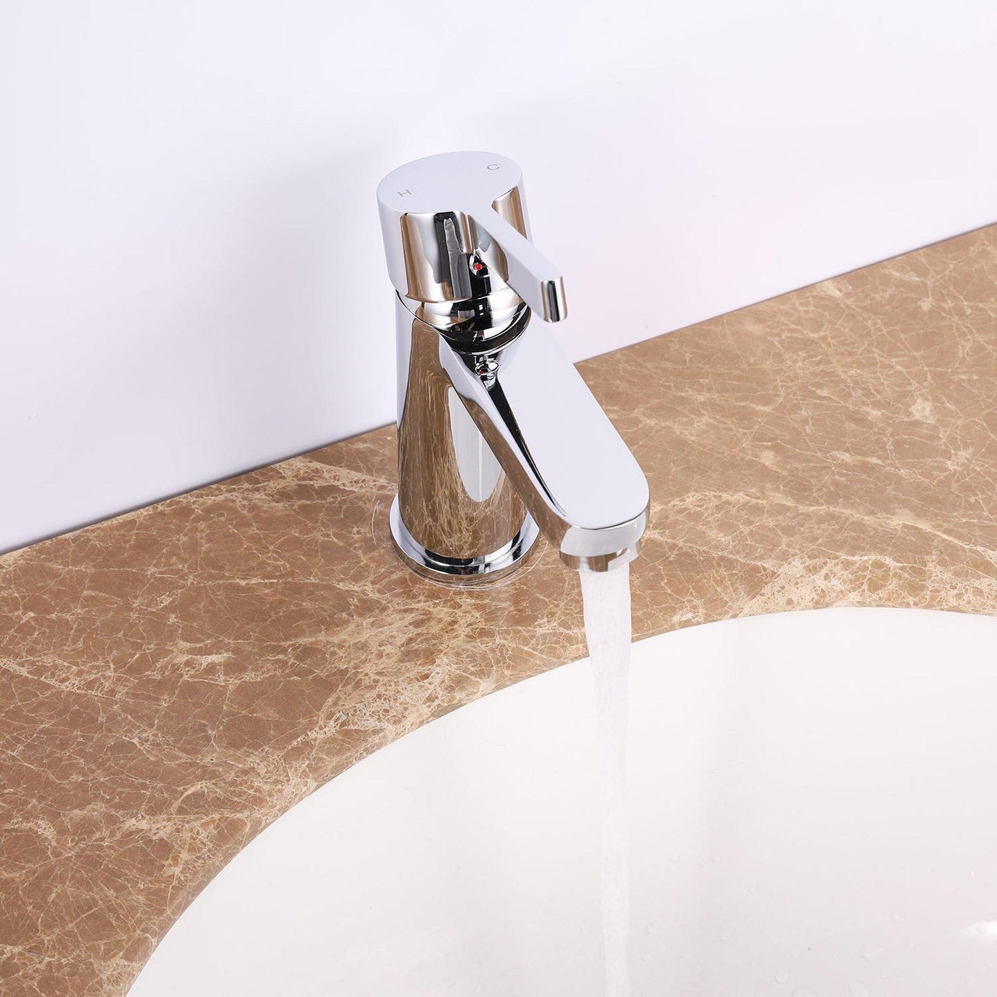 Eviva Silky Chrome Single Handle Bathroom Sink Faucet