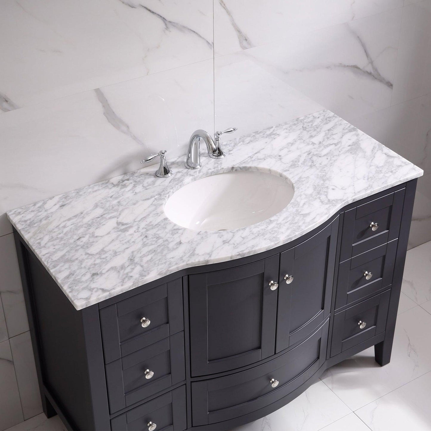 Eviva Stanton 48" x 35" Dark Gray Freestanding Bathroom Vanity With Single Undermount Sink