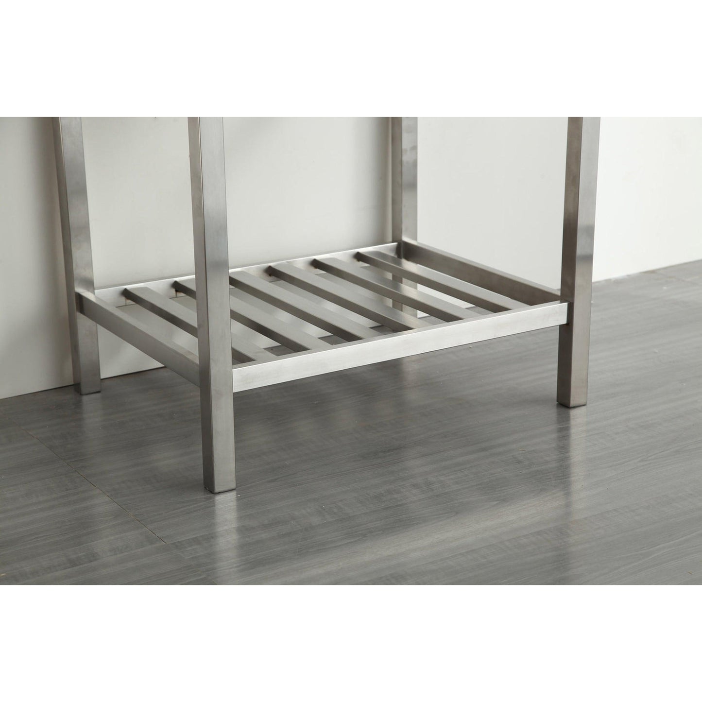 Eviva Stone 24" x 34" Stainless Steel Bathroom Vanity with White Integrated Porcelain Sink