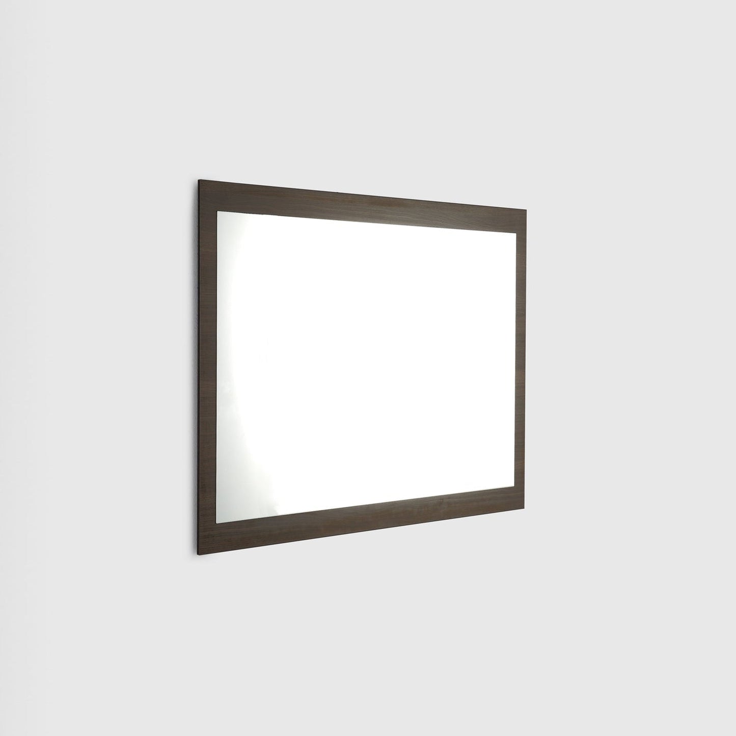 Eviva Sun 36" x 30" Gray Oak Framed Bathroom Wall-Mounted Mirror