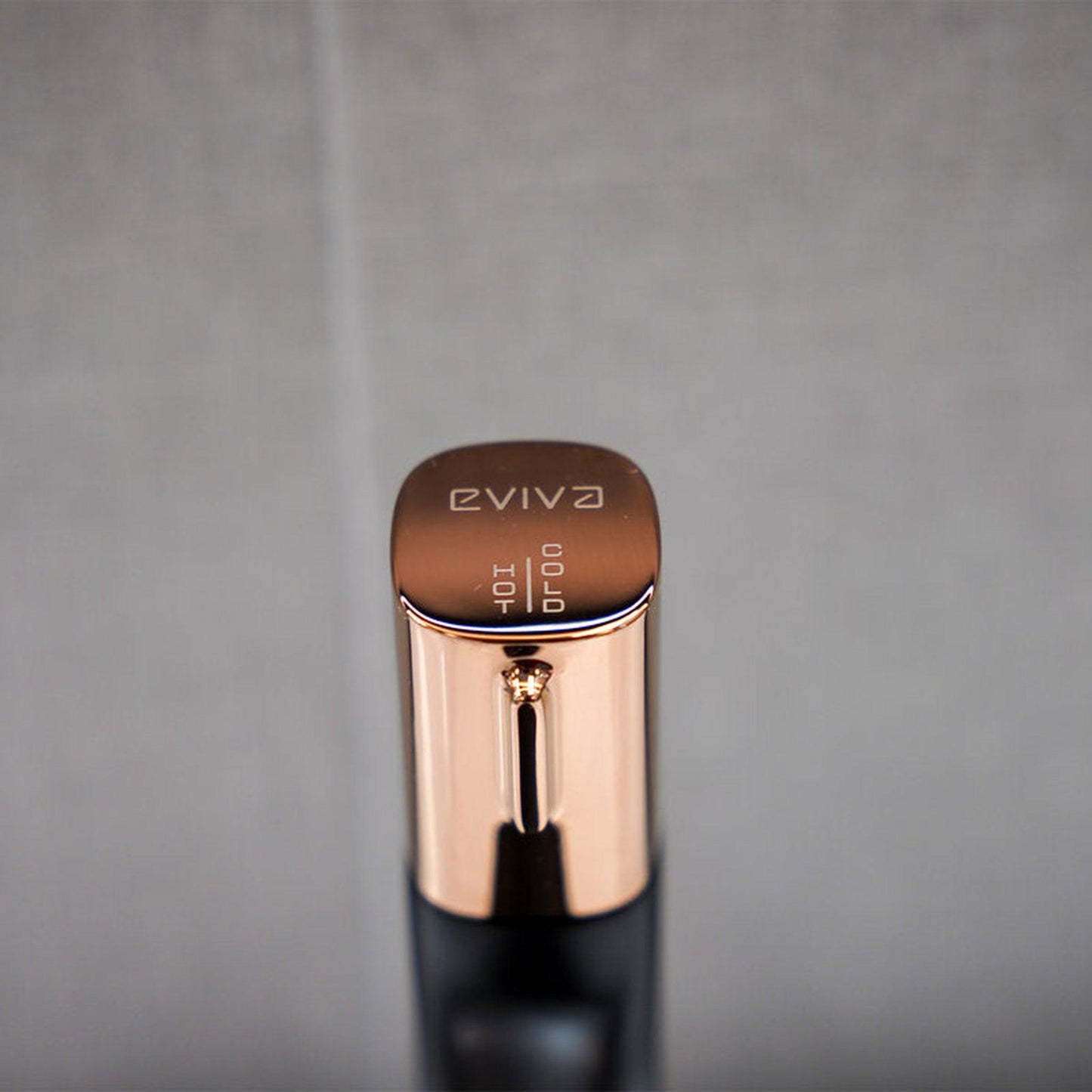 Eviva Swan Matte Black Single Hole Bathroom Sink Faucet with Rose Gold Handle