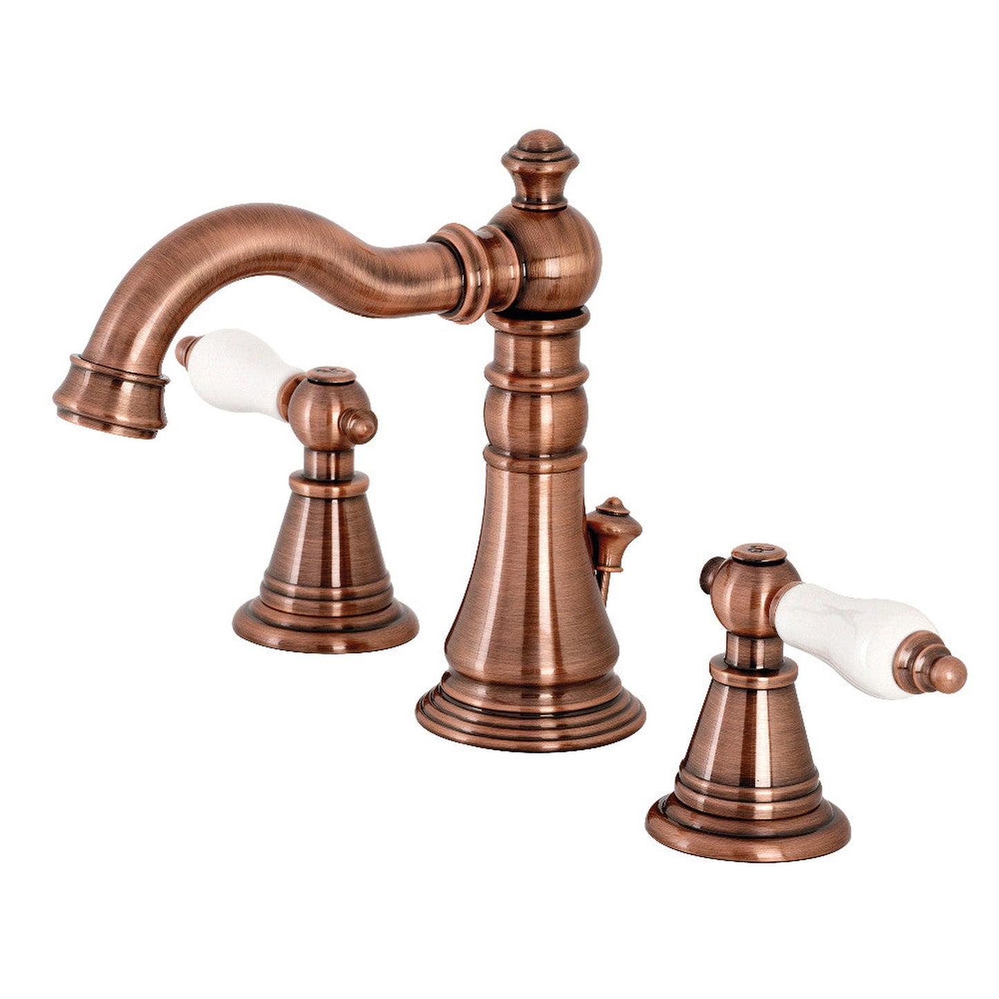 Fauceture FSC197PLAC English Classic Widespread Bathroom Faucet, Antique Copper