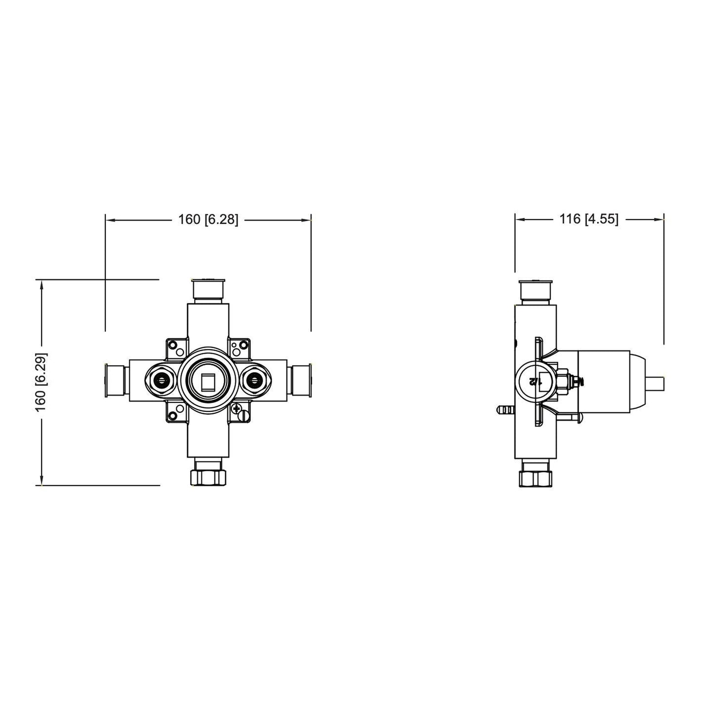 Flusso Faucets Serie 160 Single Output Matte Black Wall-Mounted Shower Set With 3-Function ABS Shower Head, Single Handle Shower Trim and 1-Output Single Control Pressure Balance Valve