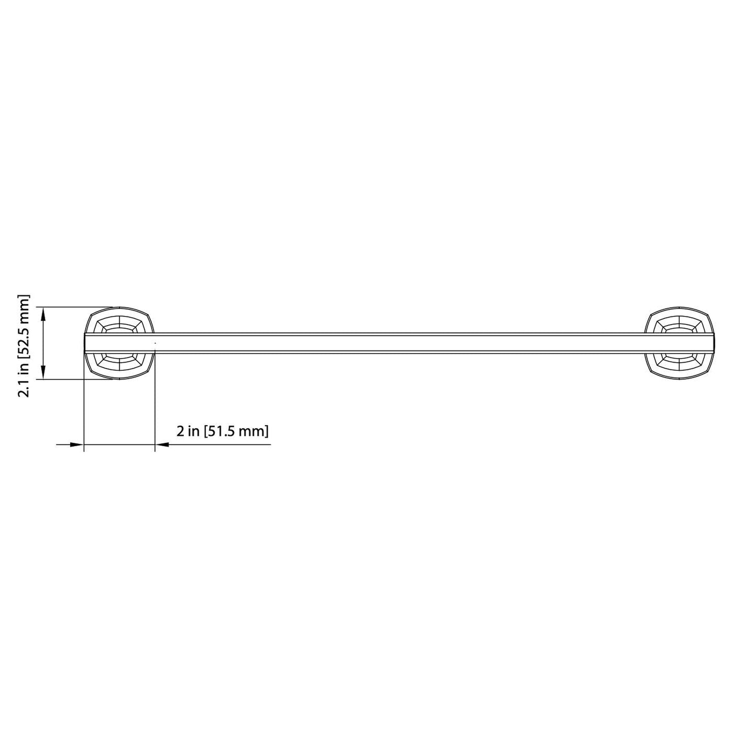 Flusso Faucets Serie 240 18" Brushed Nickel PVD Solid Brass Wall-Mounted Bathroom Towel Bar