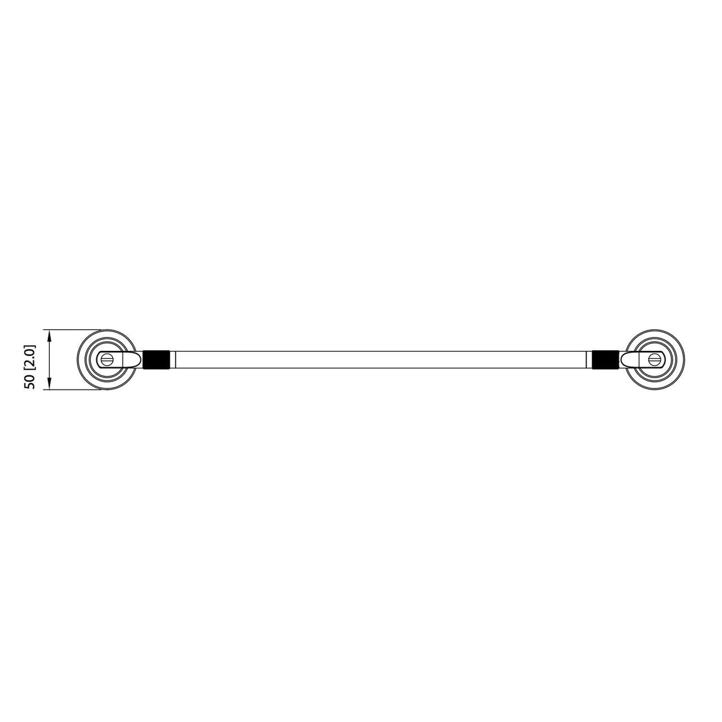 Flusso Faucets Serie 250 20" Chrome Solid Brass Wall-Mounted Bathroom Towel Bar