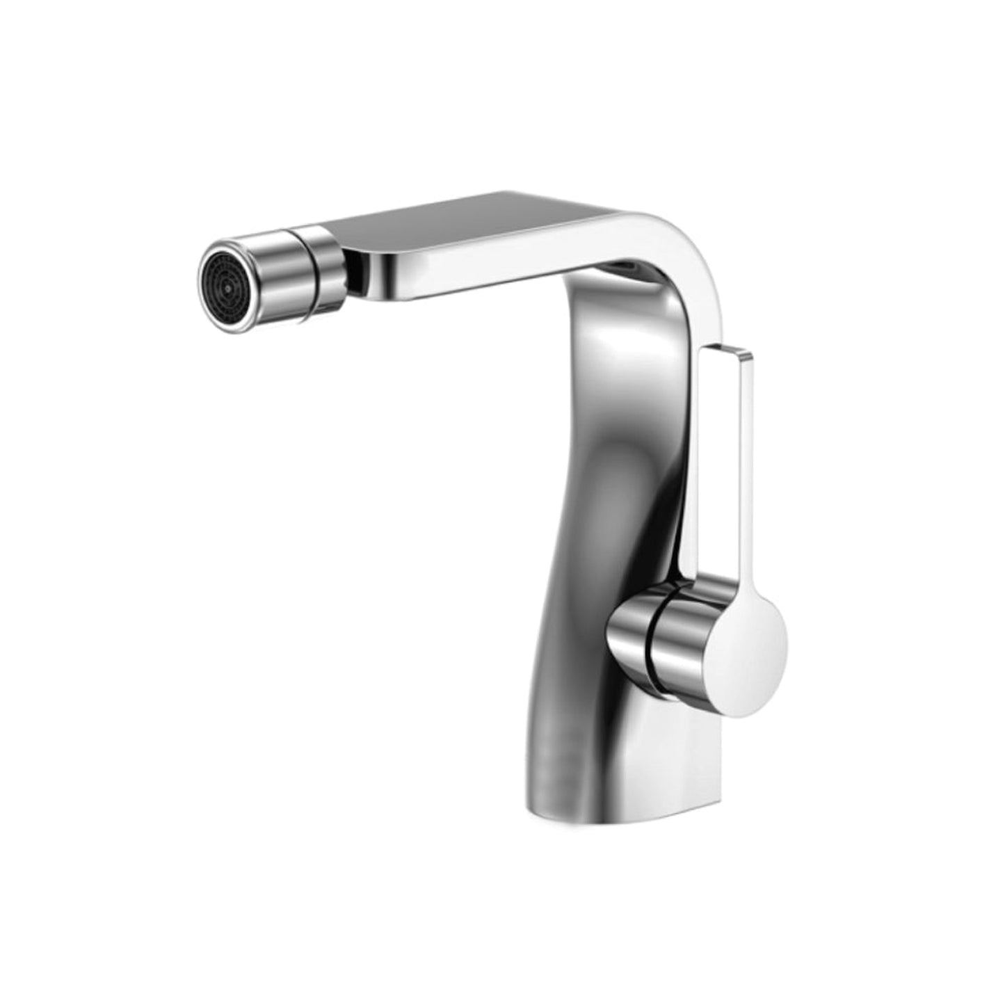 Flusso Faucets Serie 260 6" Single-Hole Brushed Nickel PVD Solid Brass Bidet Faucet With Drain