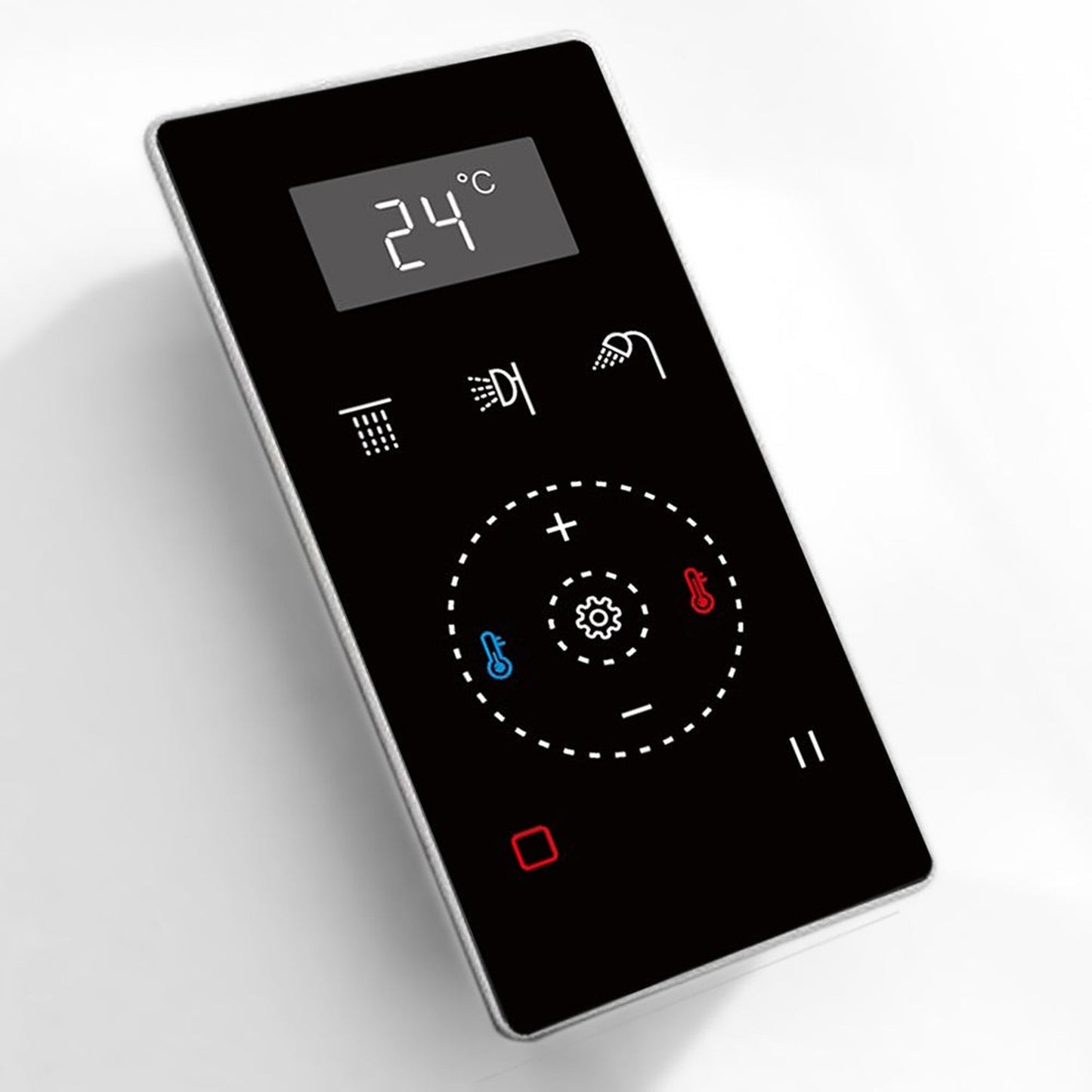 Fontana 10" Brushed Nickel Ceiling Mounted Rainfall Digital Control Shower System With 4-Jet Body Sprays, Hand Shower and Without Water Powered LED Lights