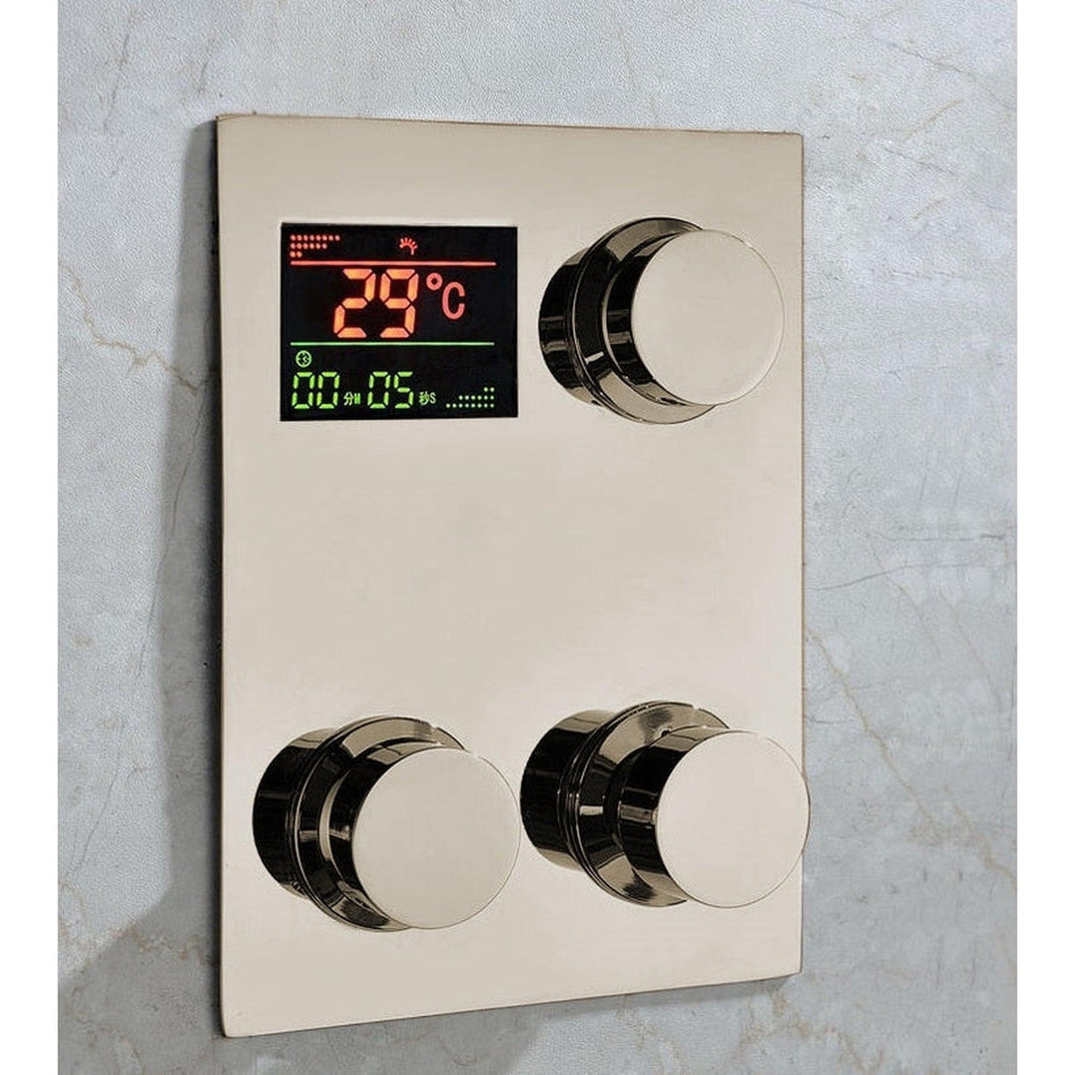 Fontana 12" Brushed Nickel Wall-Mounted Rainfall Digital Mixer Shower Set With Hand Shower
